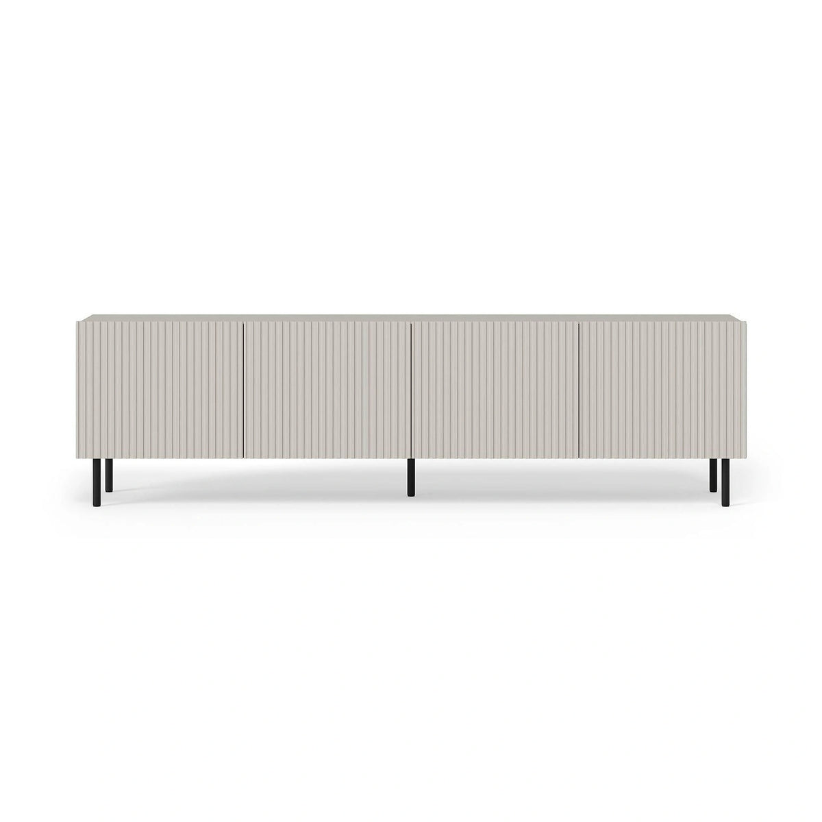 Comoda TV PAXOS RTV-2, casmir/negru, PAL laminat/otel, 200x40x54 cm