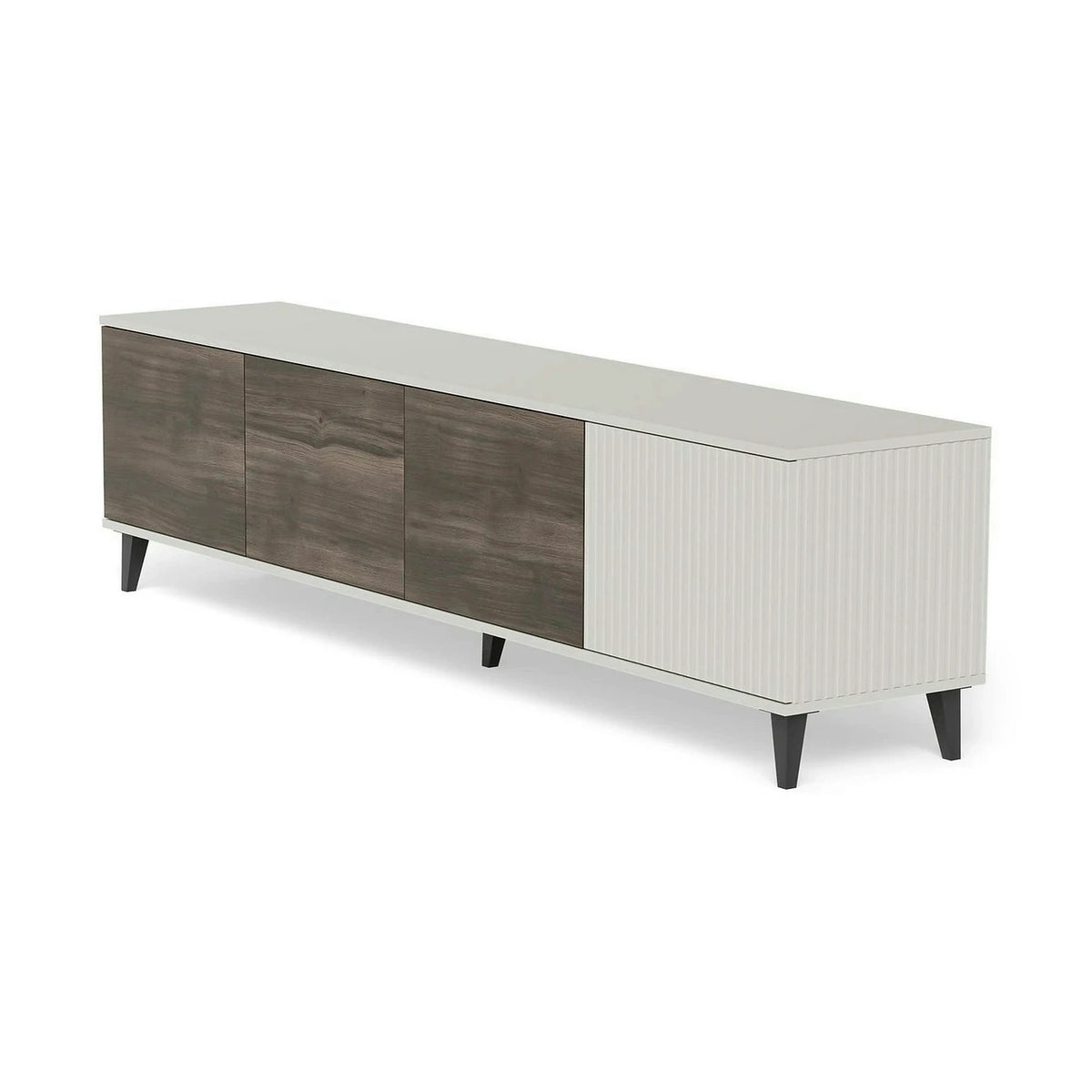 Comoda TV RANDOM 2 RTV-3, casmir/nuc/negru, PAL furniruit, 200x40x52 cm