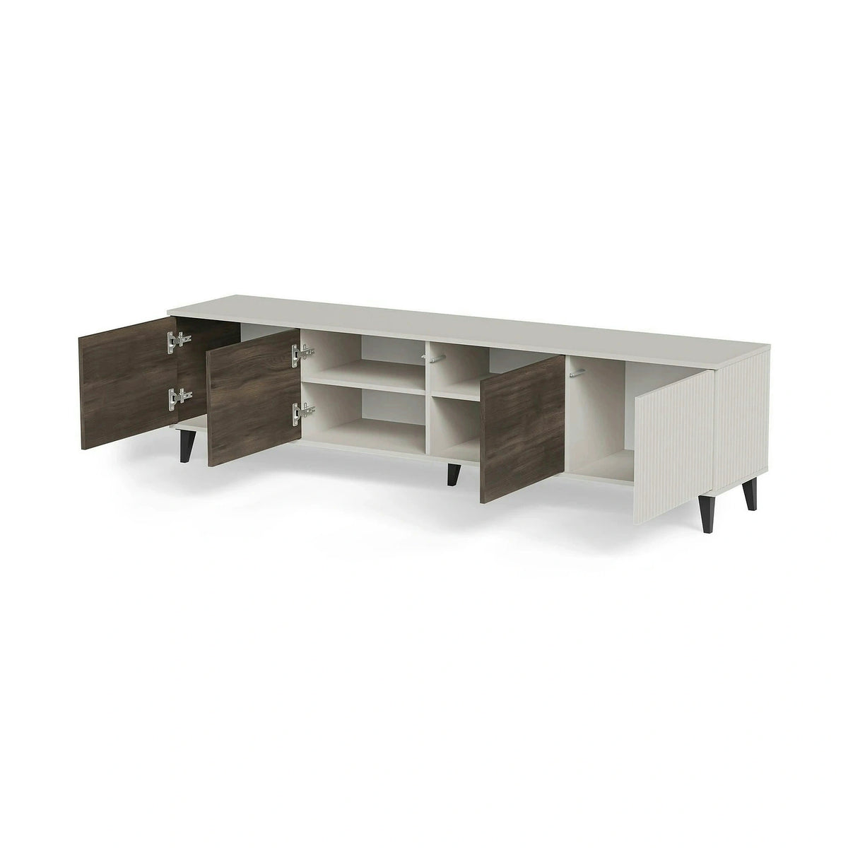 Comoda TV RANDOM 2 RTV-3, casmir/nuc/negru, PAL furniruit, 200x40x52 cm