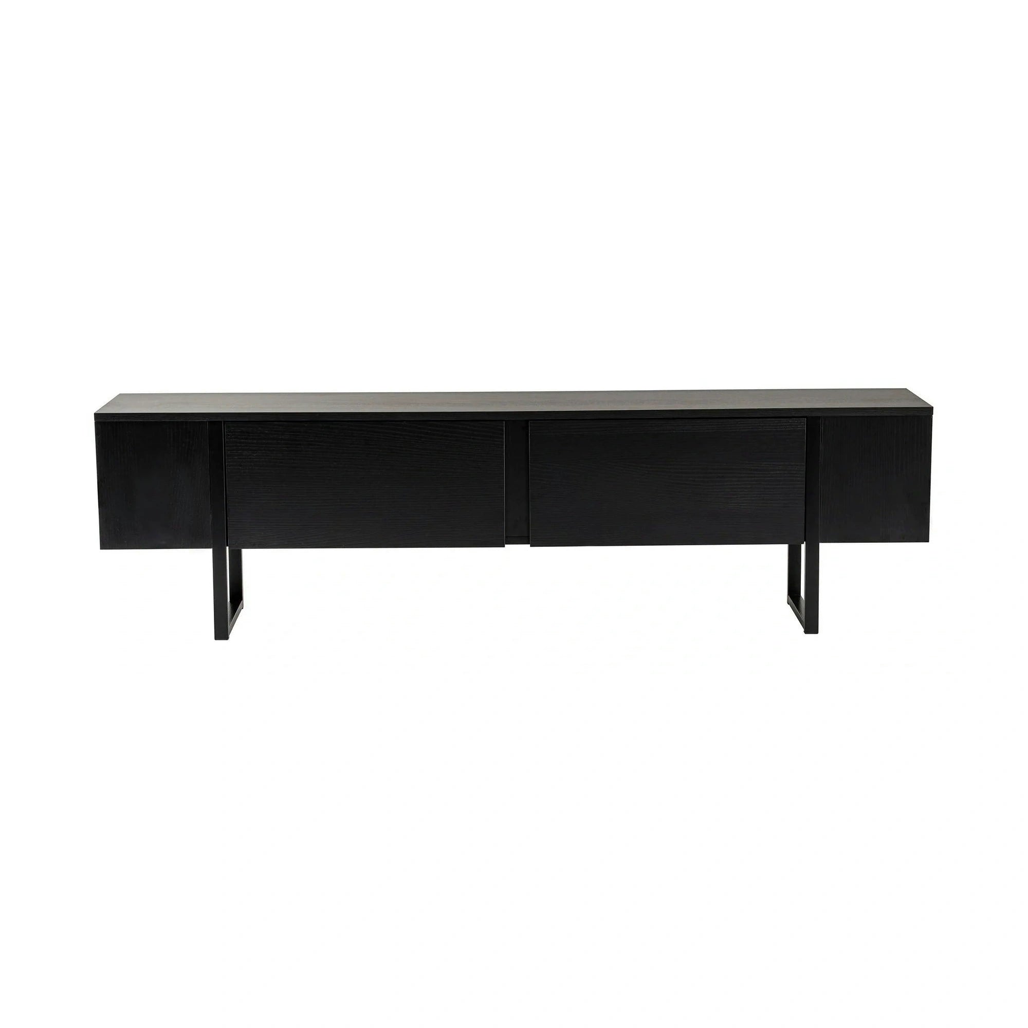 Comoda TV SERENITY, negru, PAL/metal, 180x30x50 cm