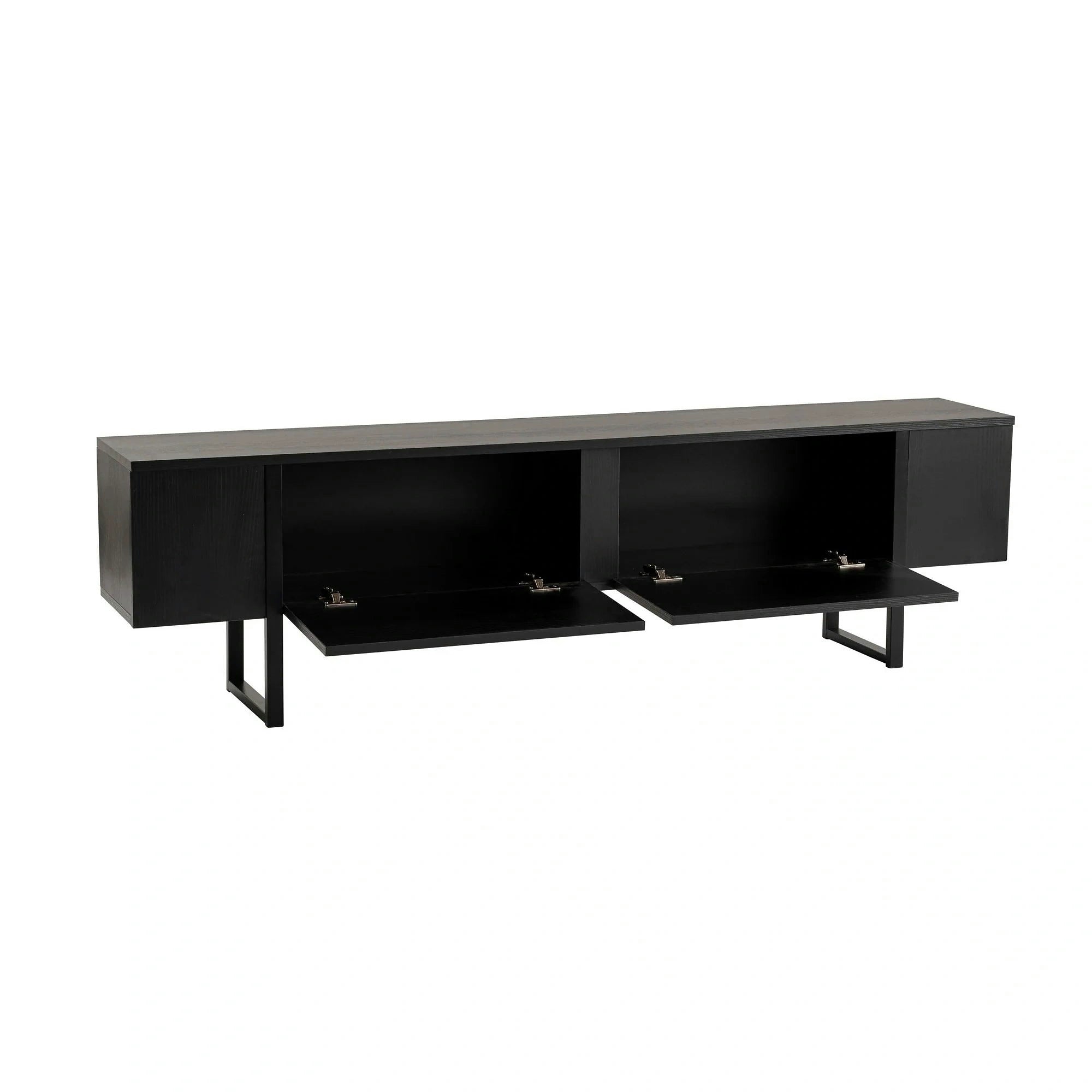 Comoda TV SERENITY, negru, PAL/metal, 180x30x50 cm