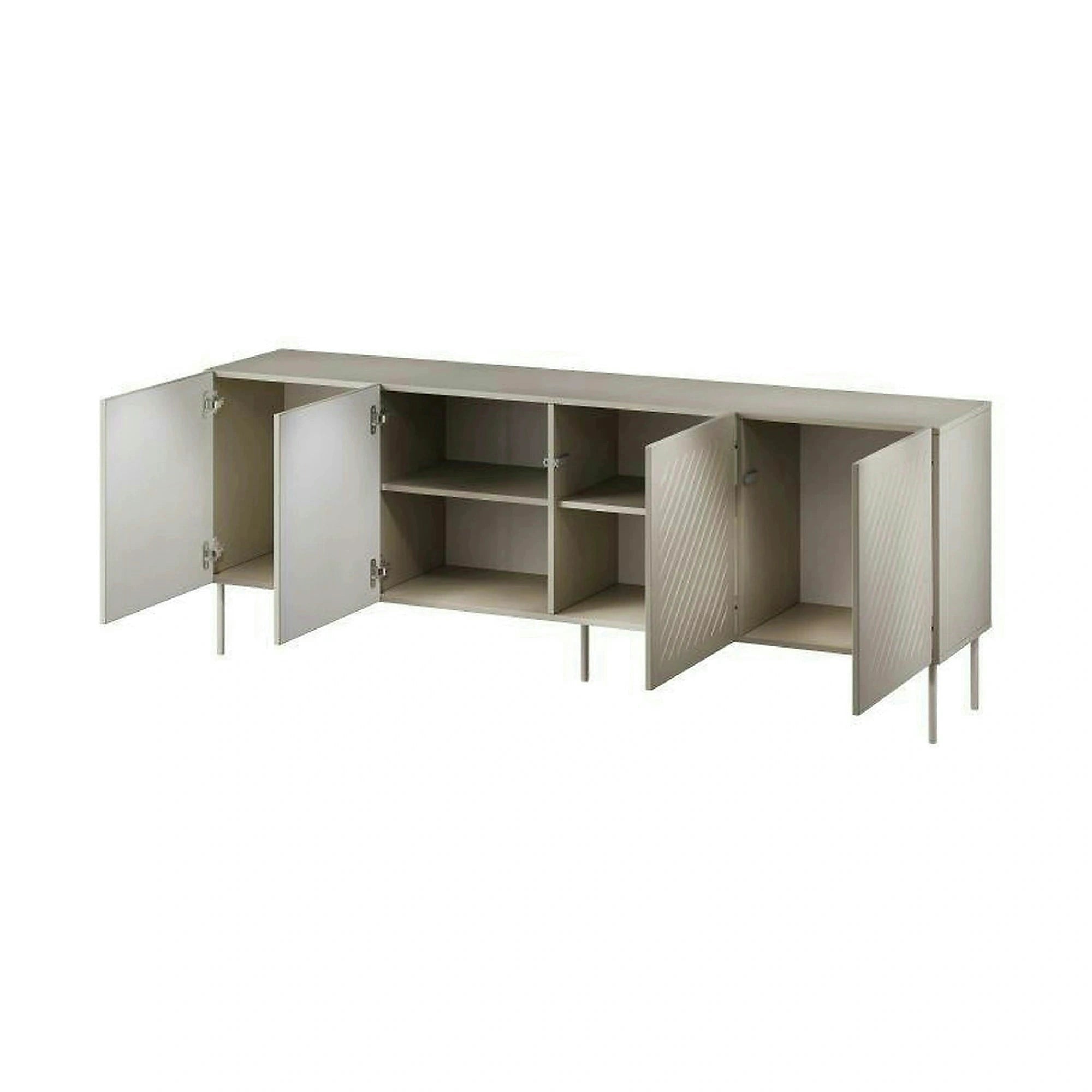 Comoda TV SIENA, bej, PAL laminat/metal, 201x40x60 cm