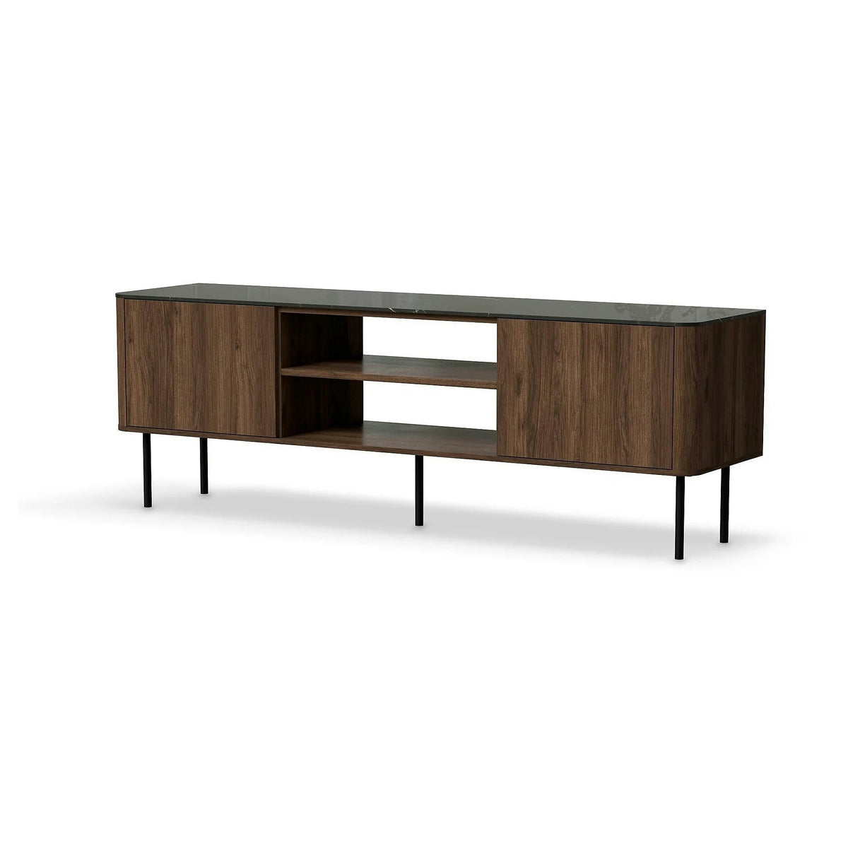 Comoda TV SOLANO, nuc/negru, PAL laminat, 150x40x55 cm