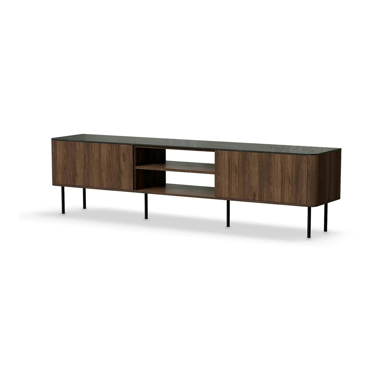Comoda TV SOLANO, nuc/negru, PAL laminat, 200x40x55 cm