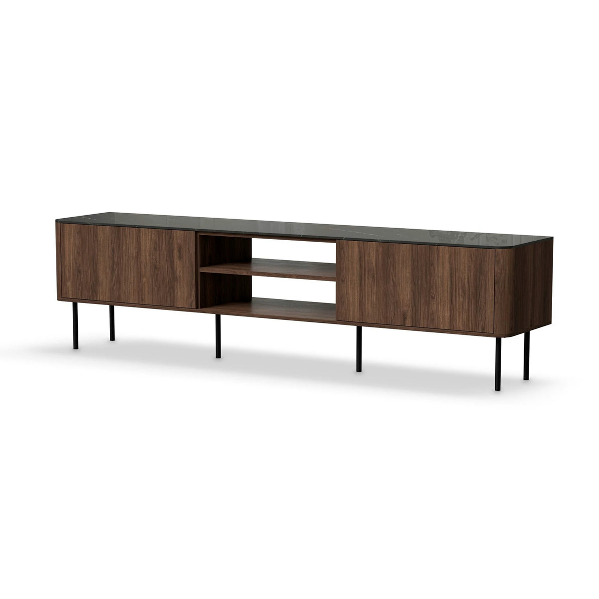 Comoda TV SOLANO, nuc/negru, PAL laminat, 200x40x55 cm
