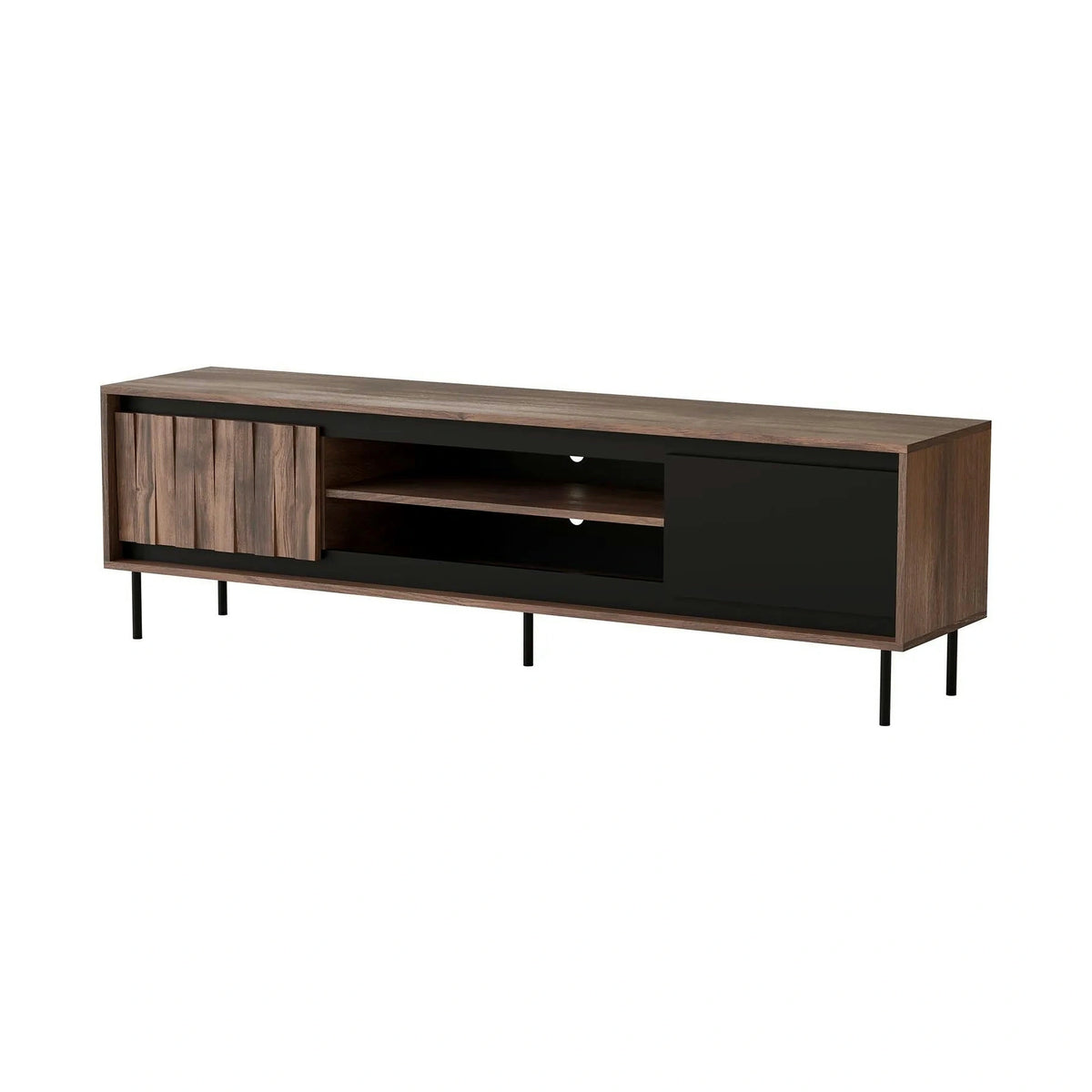 Comoda TV SWING RTV-1, nuc/negru, PAL laminat/metal, 180x40x53 cm