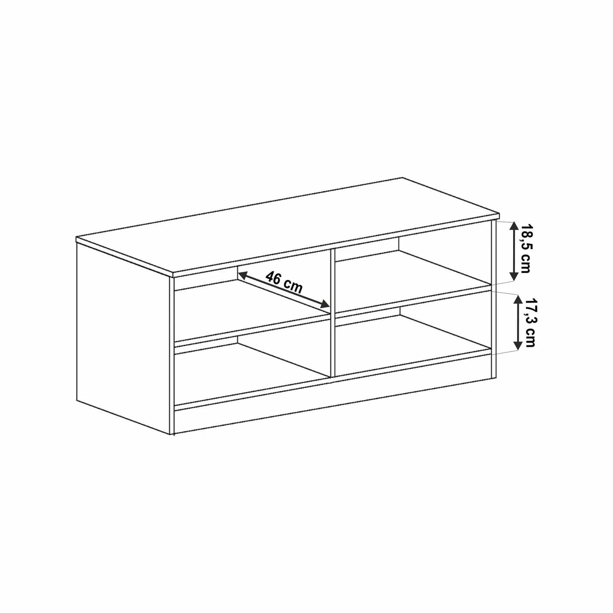 Comoda TV TEDY TYP T11, stejar lefkas, PAL melaminat, 118x50x50 cm