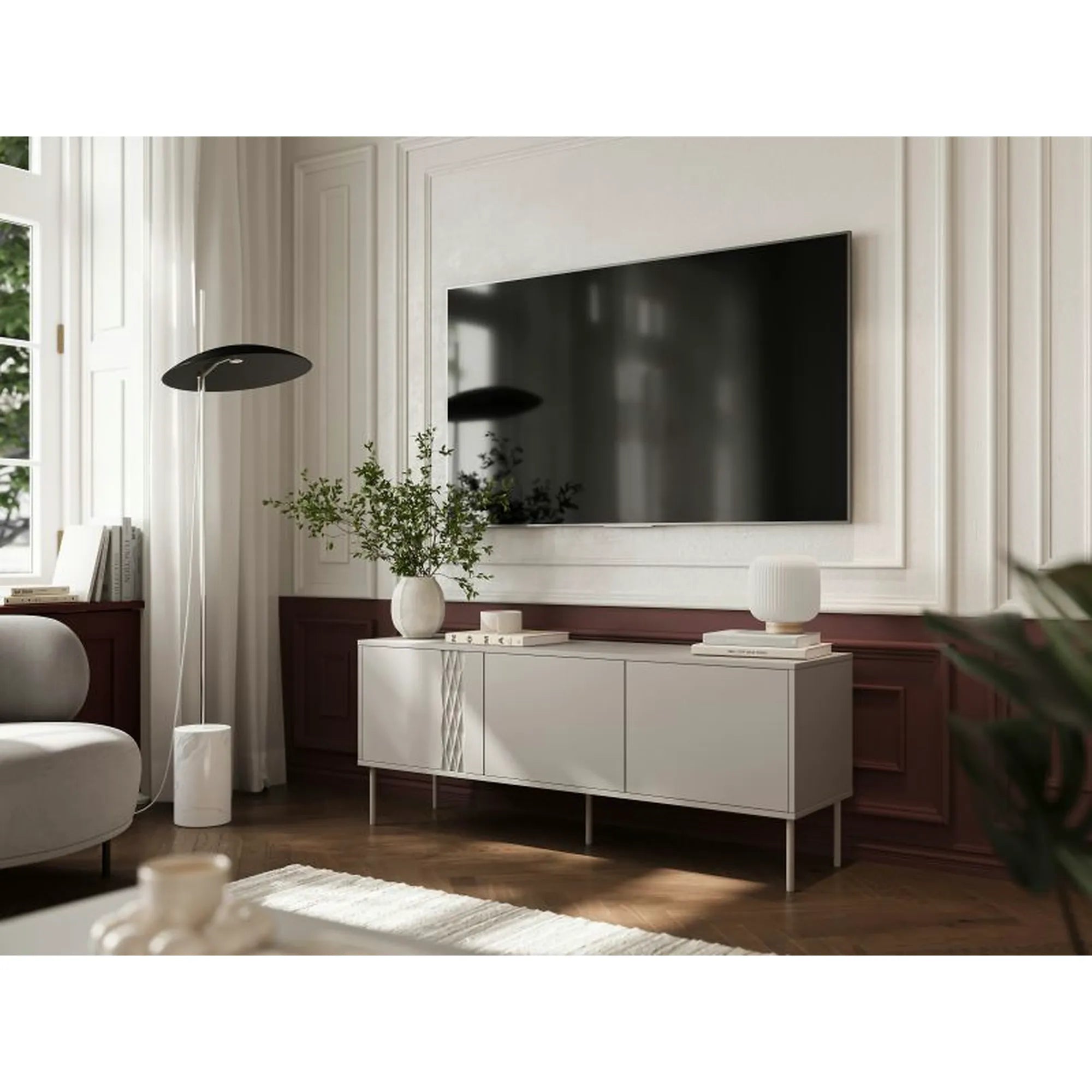 Comoda TV TRESSE, bej, PAL, 150x40x55 cm