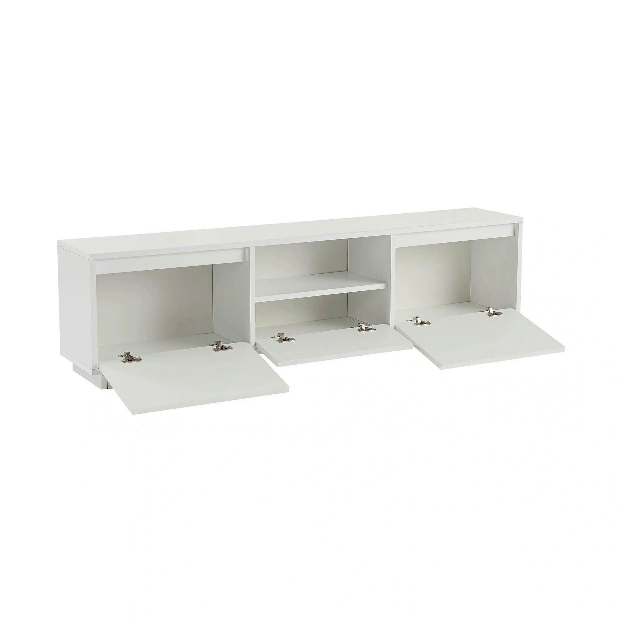 Comoda TV VANGUARD, alb, PAL, 160x30x42 cm
