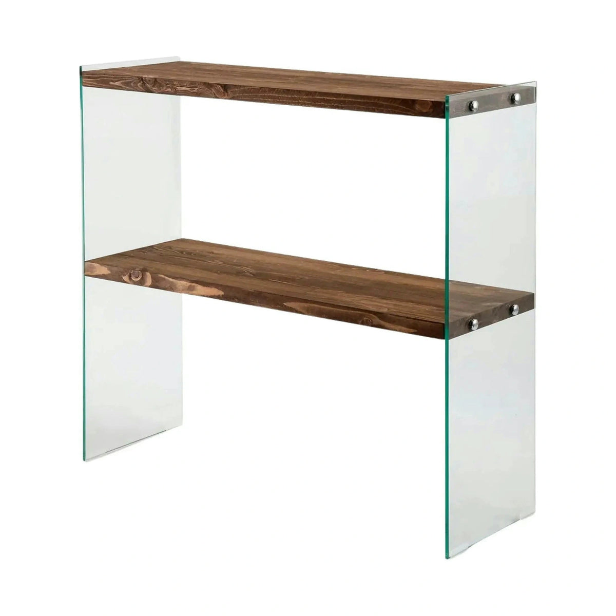 Comoda VENEDIK, nuc, sticla/lemn, 90x30x80 cm