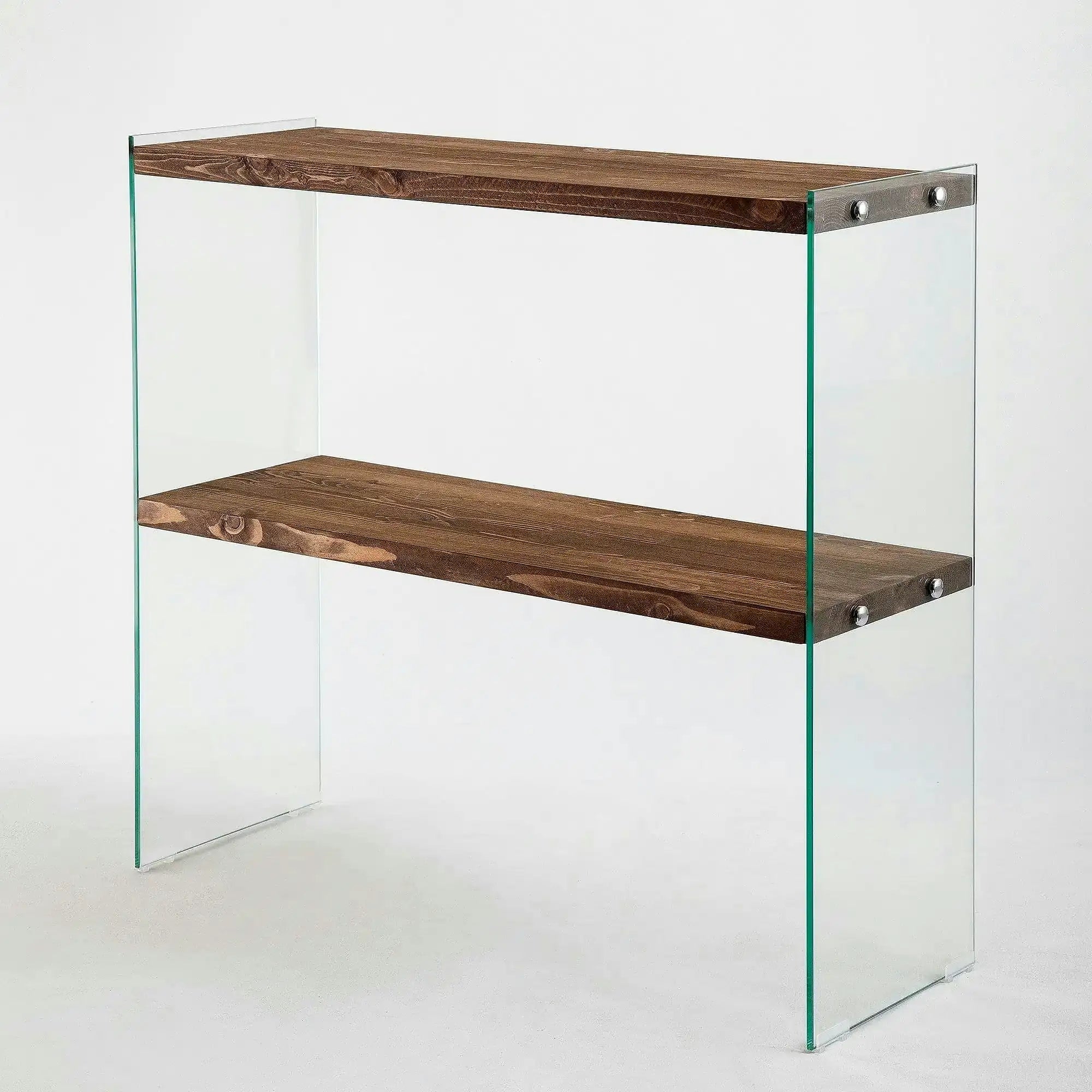 Comoda VENEDIK, nuc, sticla/lemn, 90x30x80 cm