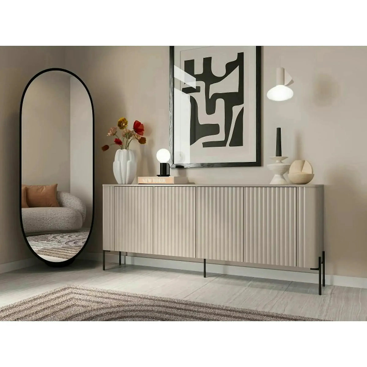 Comoda VERA, casmir, PAL laminat, 190x40x80 cm