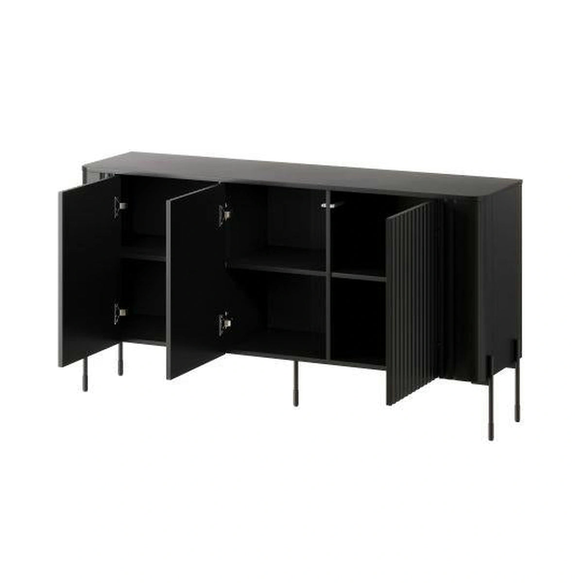Comoda VERA, negru, PAL laminat, 150x40x80 cm
