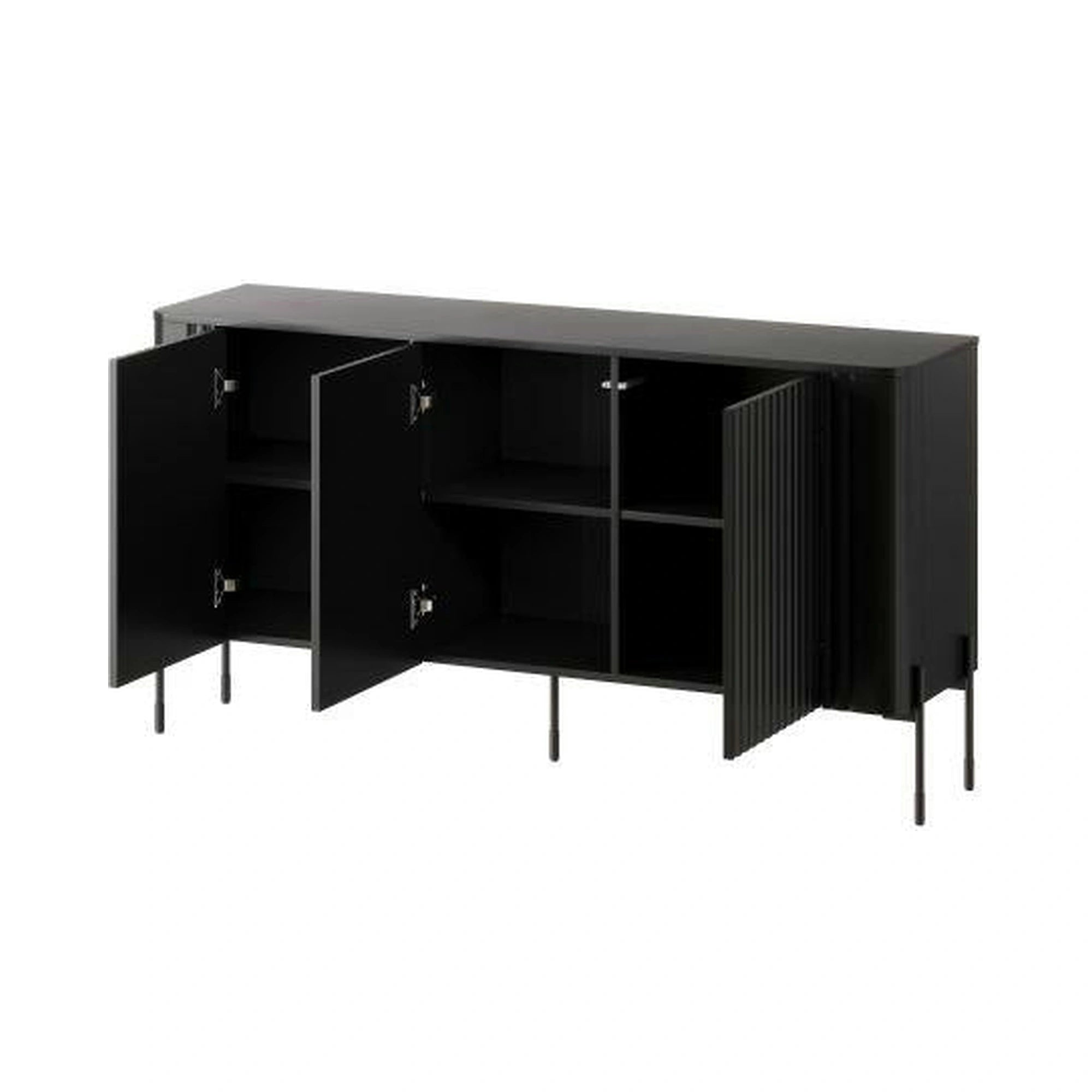 Comoda VERA, negru, PAL laminat, 150x40x80 cm