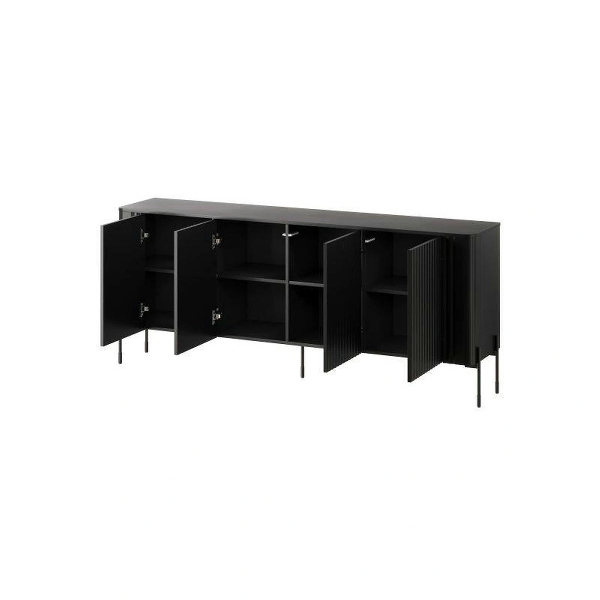 Comoda VERA, negru, PAL laminat, 190x40x80 cm