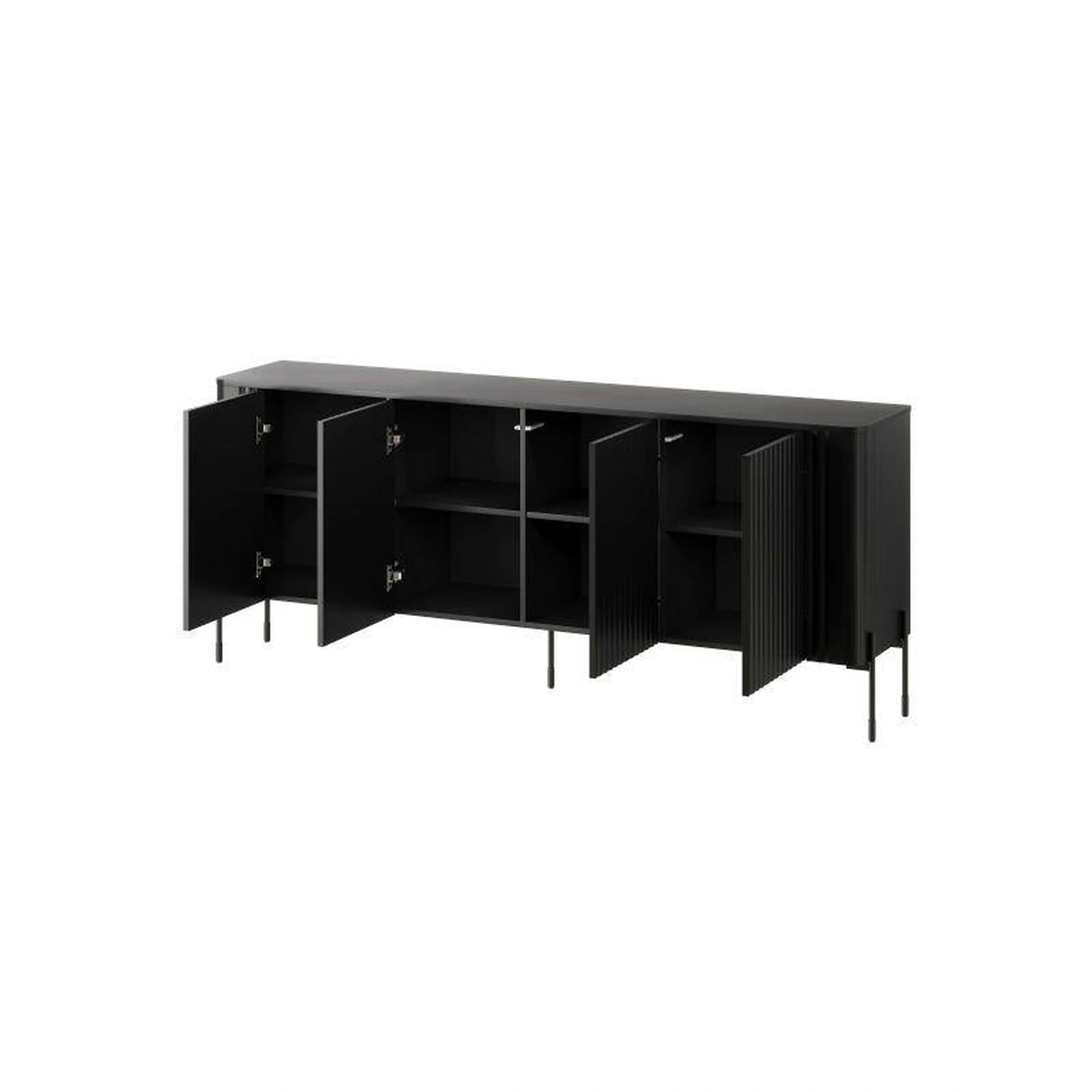 Comoda VERA, negru, PAL laminat, 190x40x80 cm