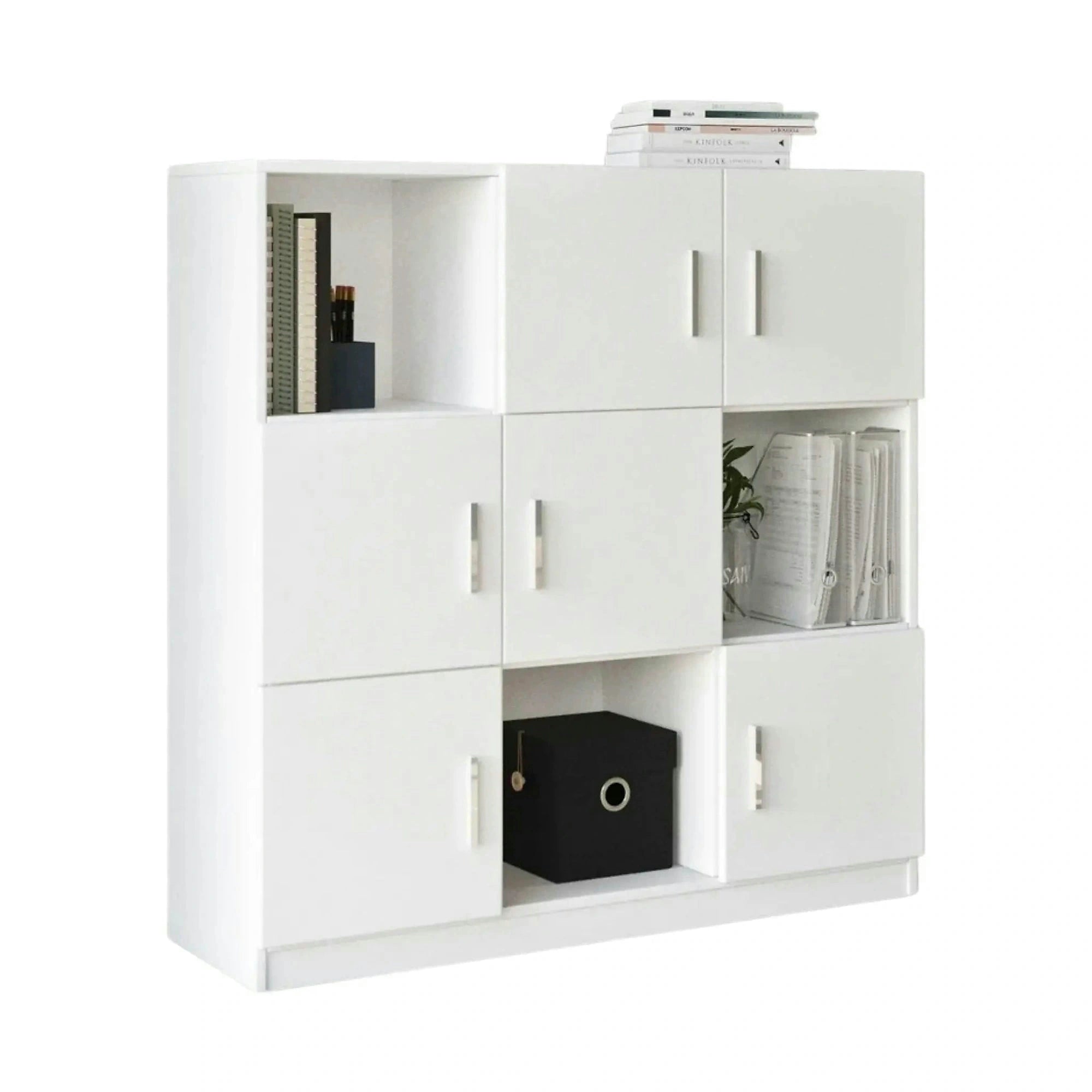Comoda VO7-W, alb, PAL melaminat, 120x38x122 cm