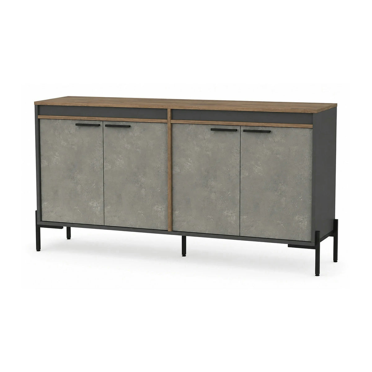 Comoda VS5 - CGA, gri/nuc, PAL melaminat/metal, 184x45x92 cm