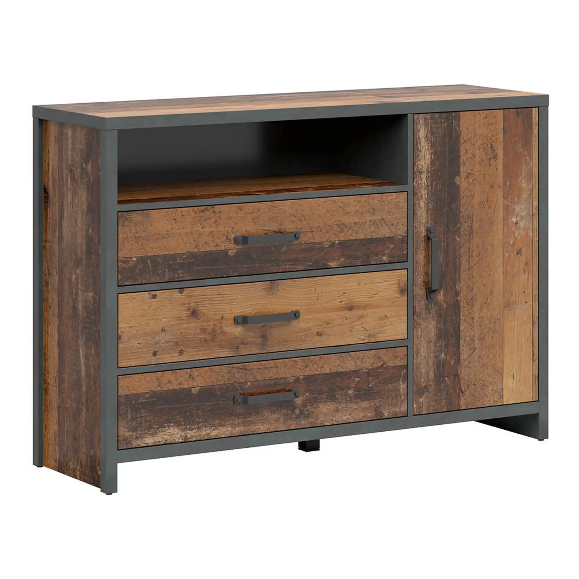 Comoda WESTON, maro/gri grafit, PAL laminat, 131x40x91 cm