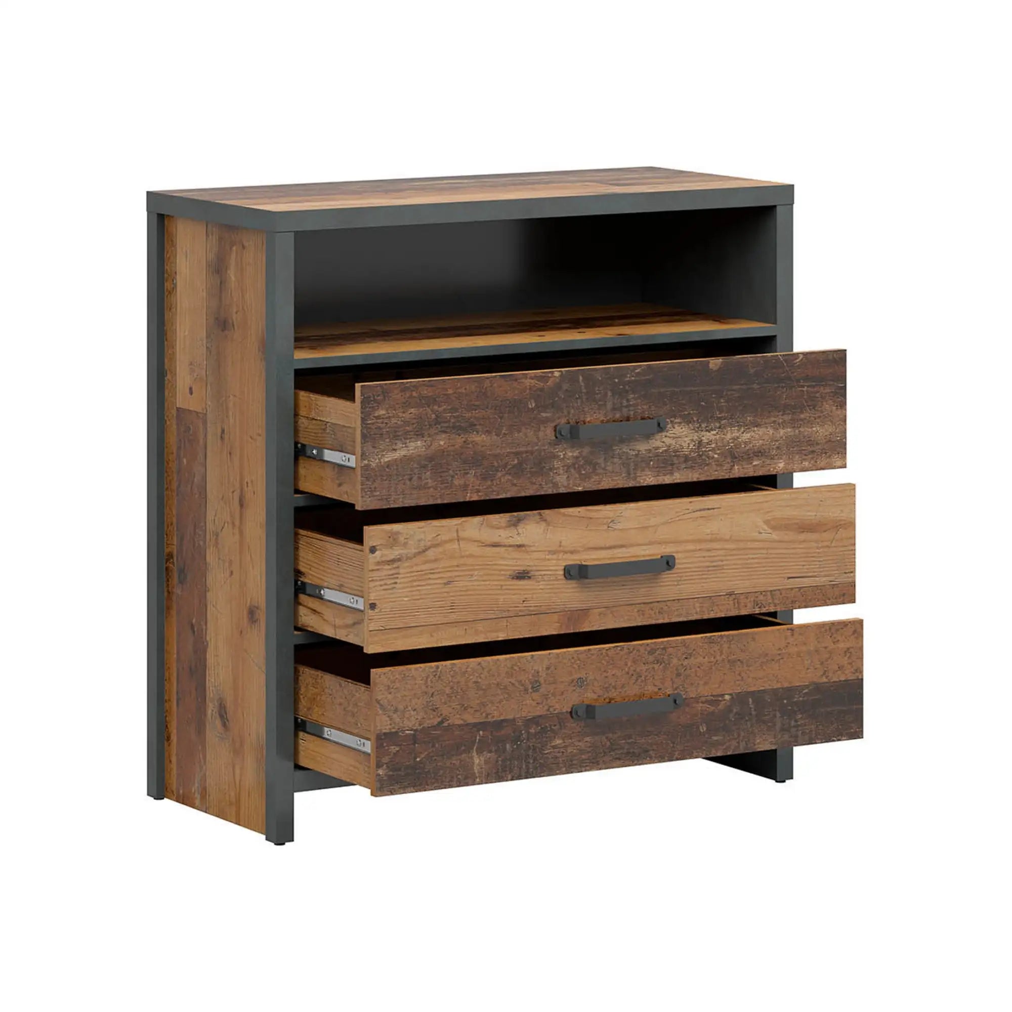 Comoda WESTON, maro/gri gri grafit, PAL laminat, 90x40x91 cm