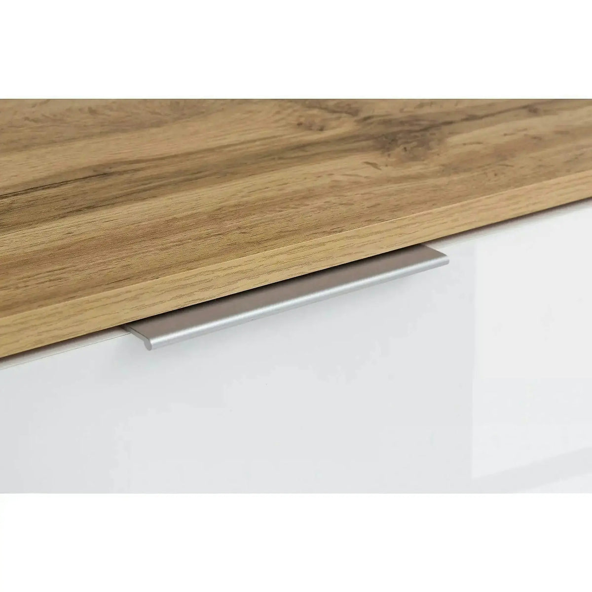 Comoda ZELE KOM4D, alb/stejar wotan, PAL, 104x41x106 cm