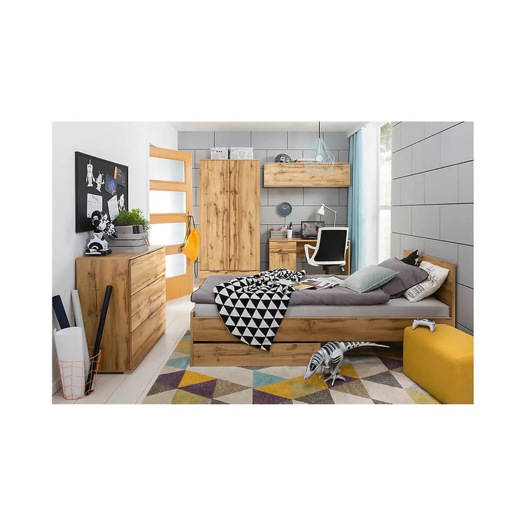 Comoda ZELE, stejar wotan, PAL laminat, 135x41x86 cm