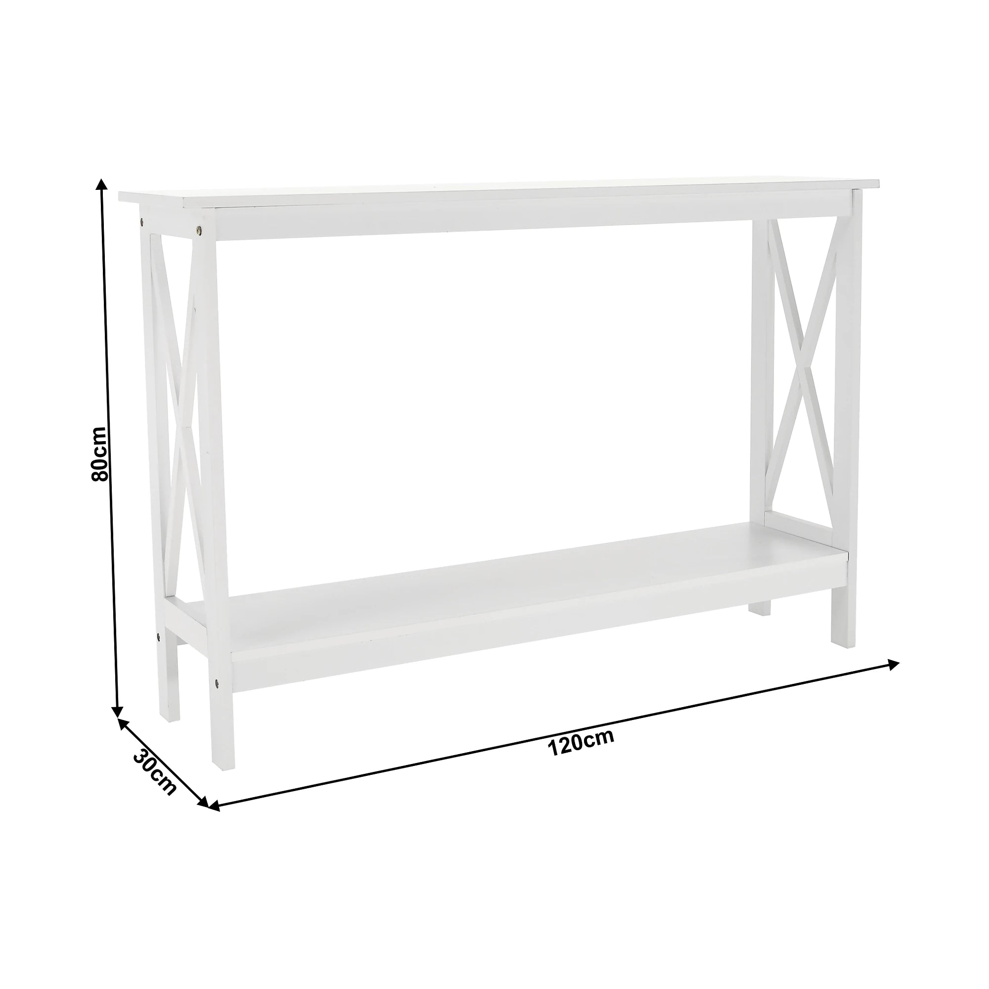 Consola APOLOS, alb, 120x30x80 cm