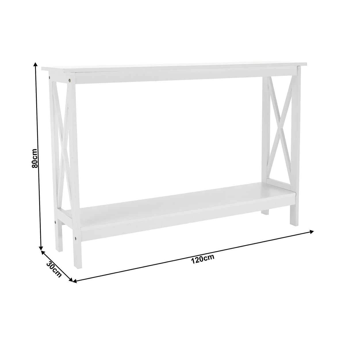 Consola APOLOS, alb, 120x30x80 cm