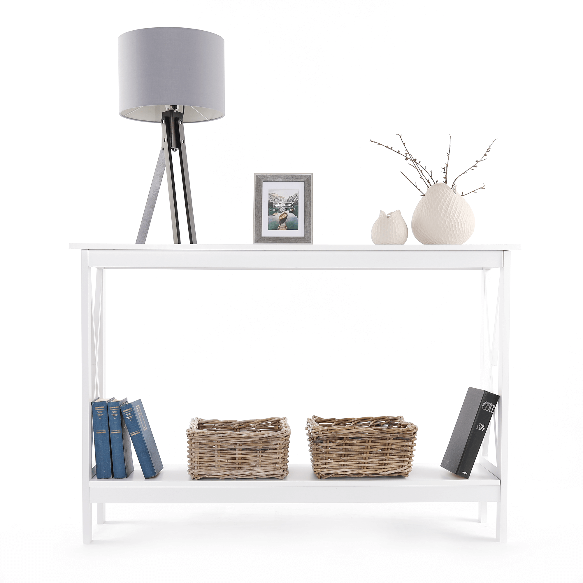 Consola APOLOS, alb, 120x30x80 cm