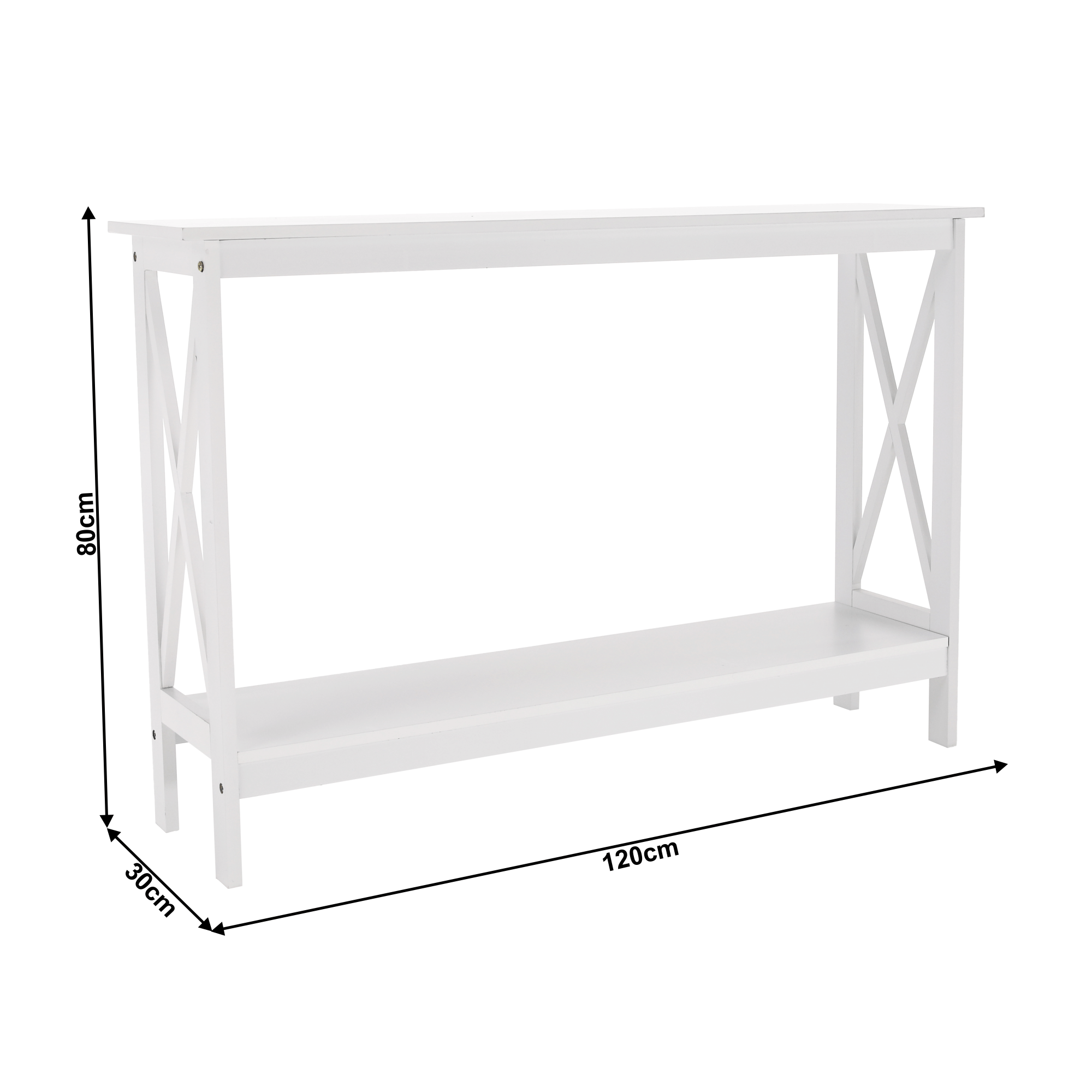 Consola APOLOS, alb, 120x30x80 cm