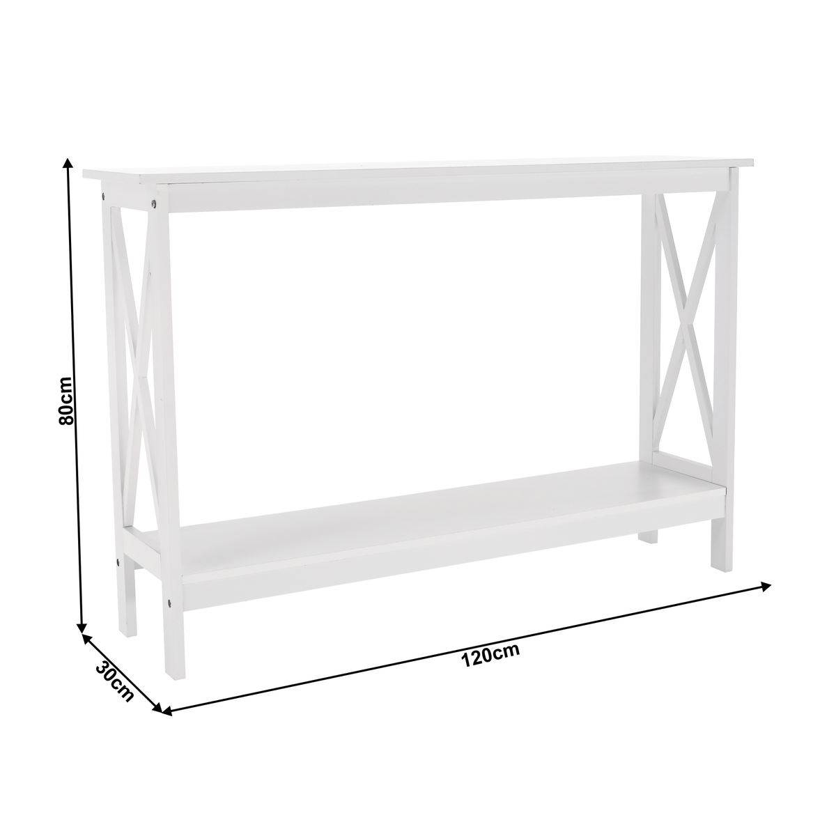 Consola APOLOS, alb, 120x30x80 cm