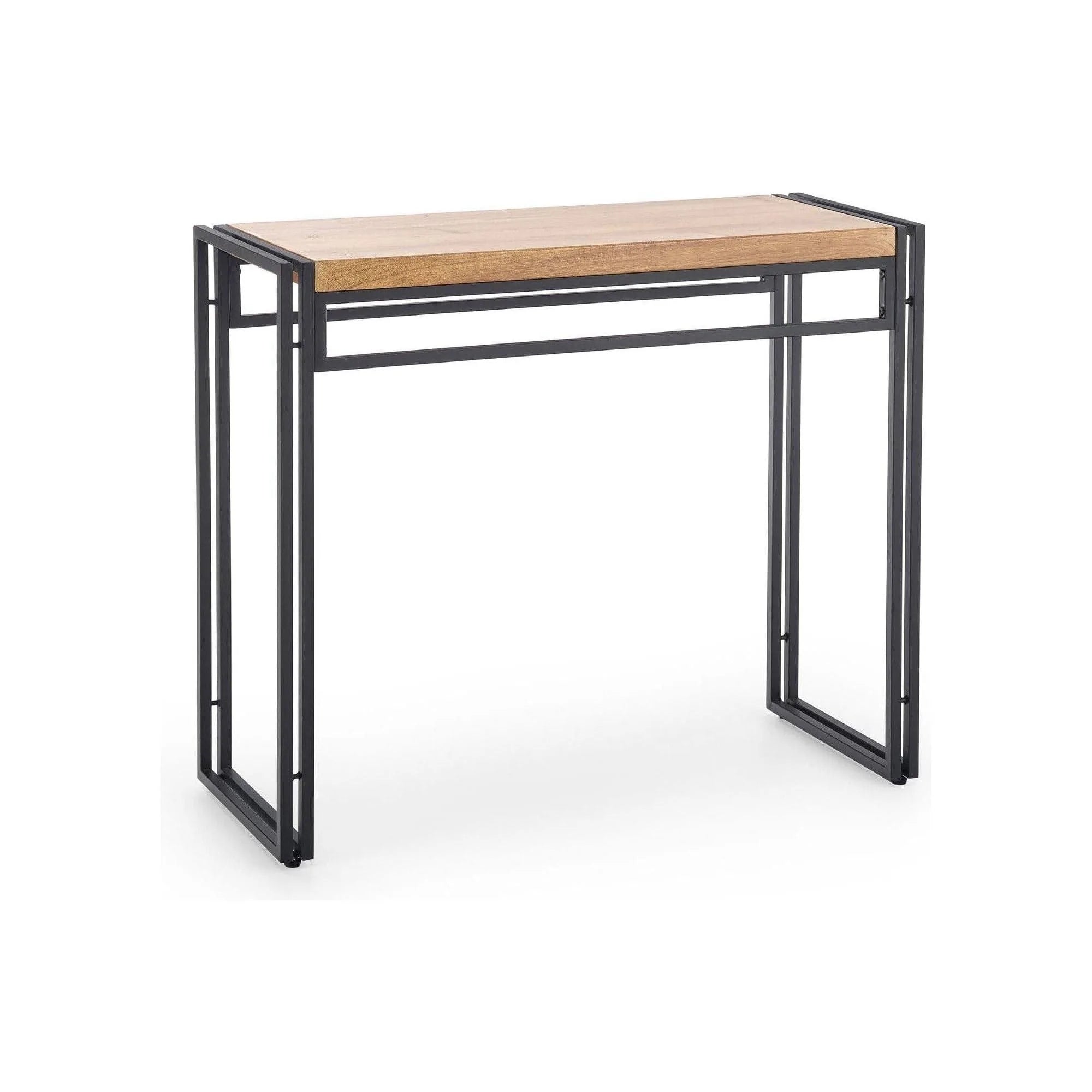 Consola BOLIVAR KN1, stejar auriu/negru, 90x35x76 cm