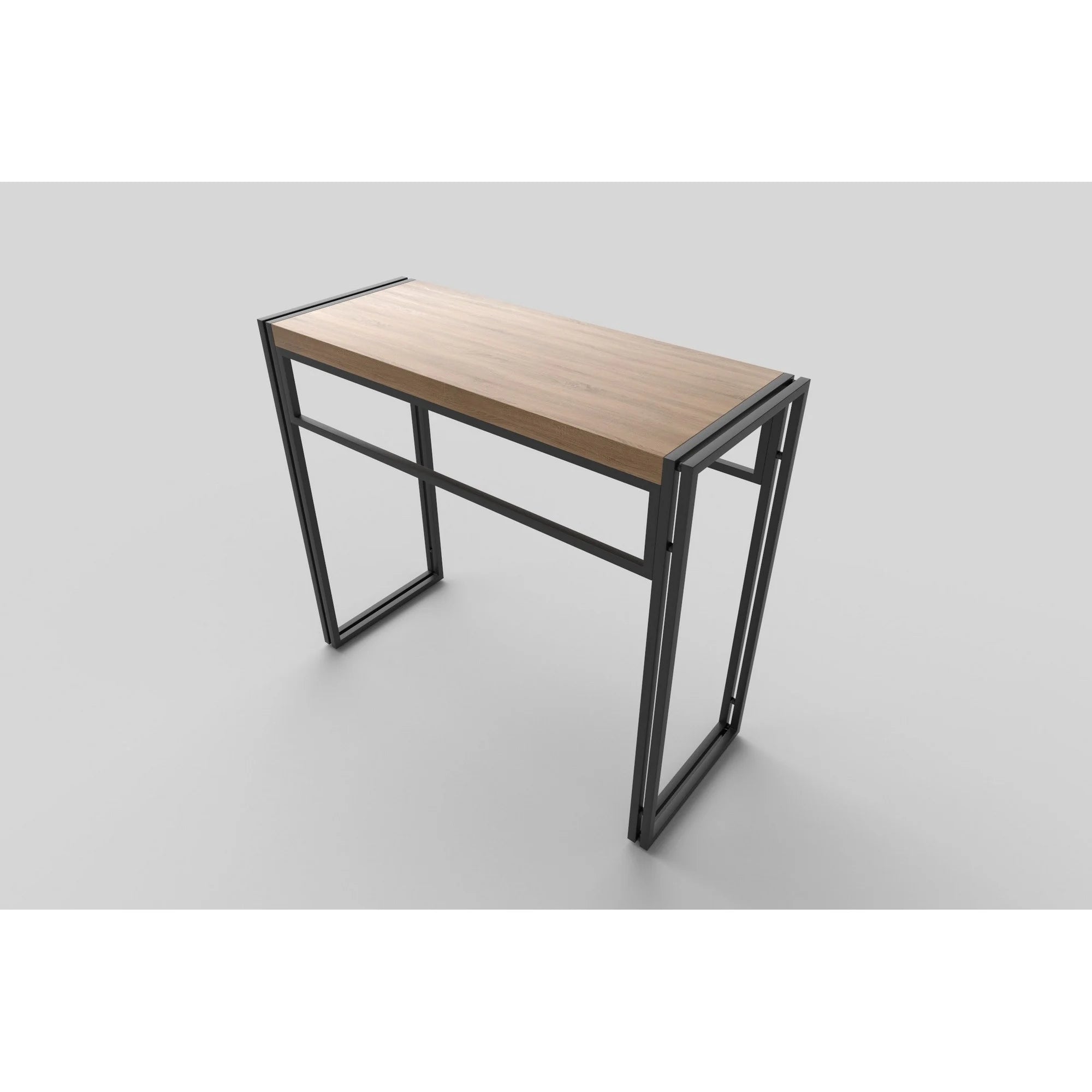 Consola BOLIVAR KN1, stejar auriu/negru, 90x35x76 cm