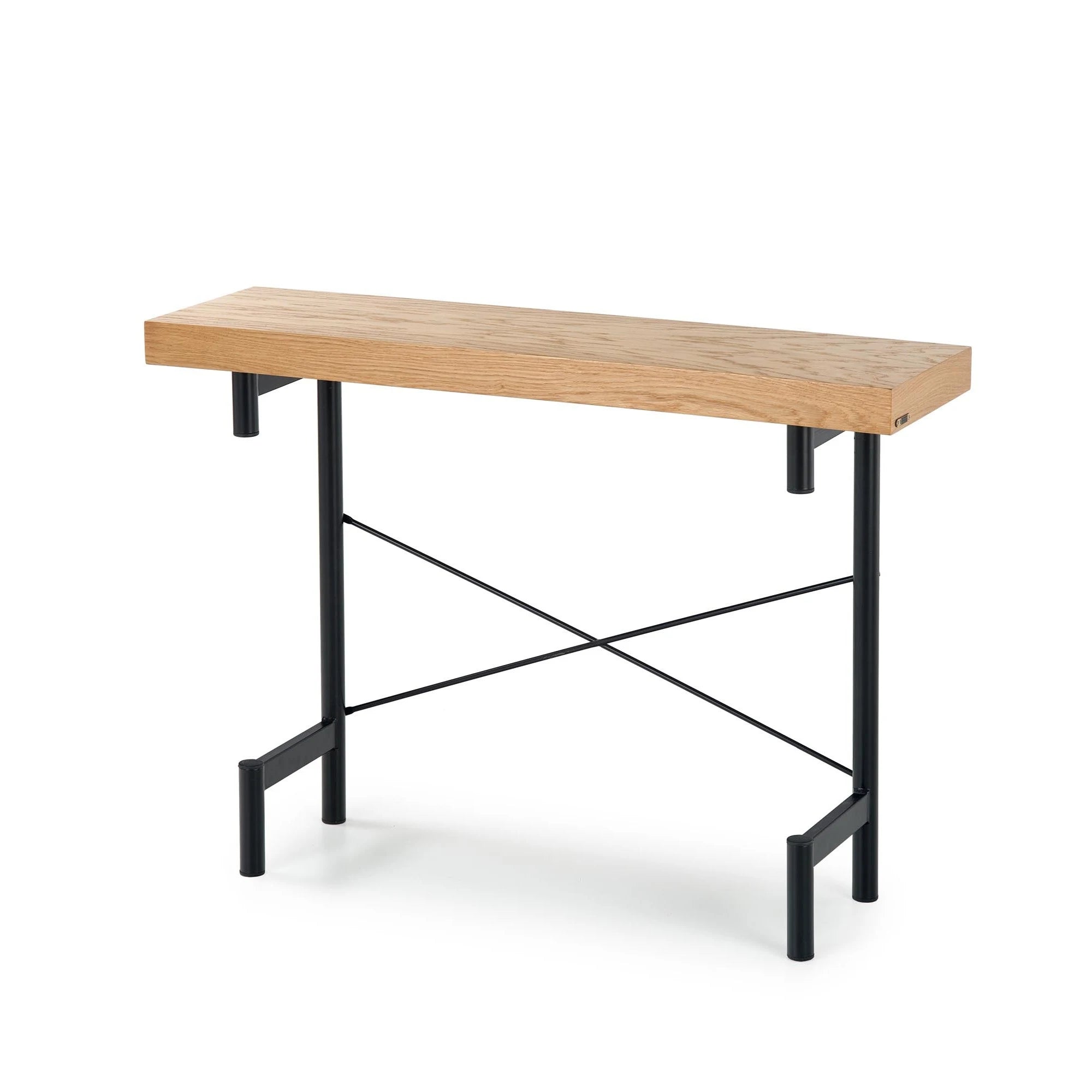 Consola INFERNO, stejar/negru, 106x30x77 cm