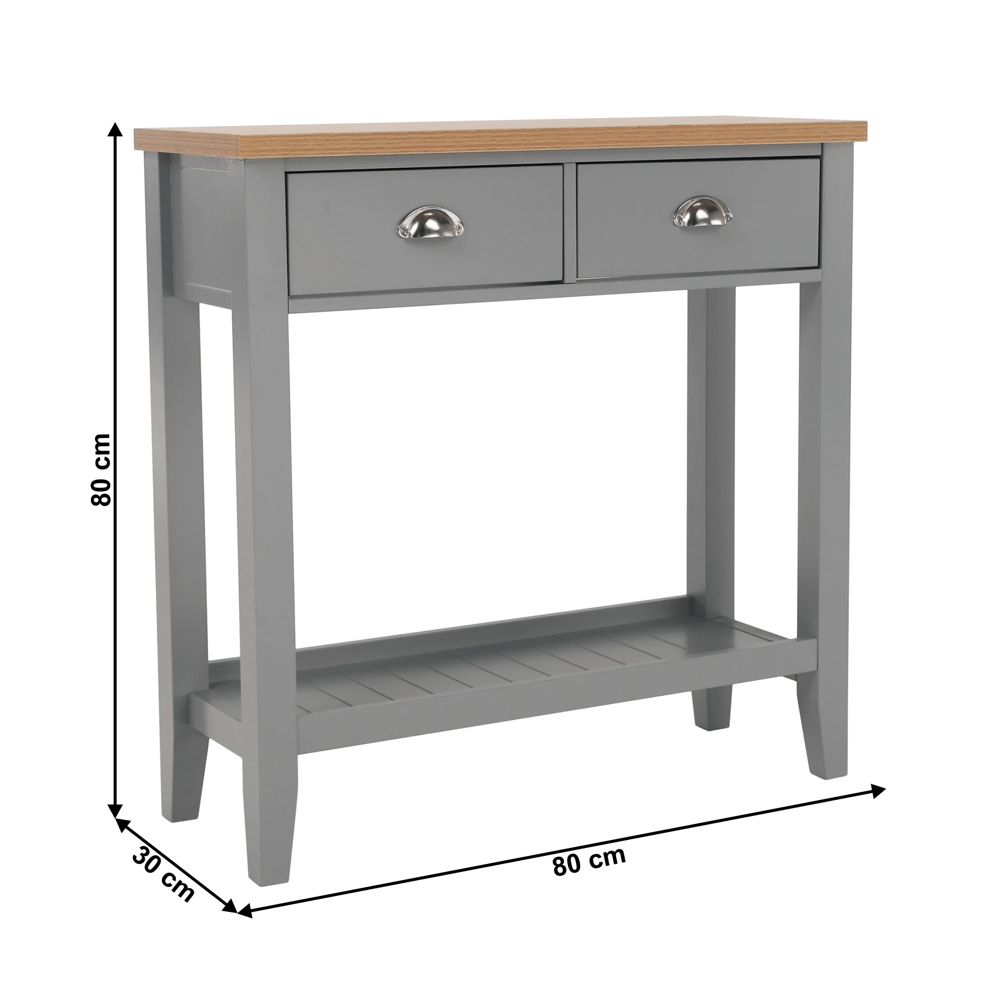 Consola JEREVAN, nuc/gri deschis, 80x30x80 cm