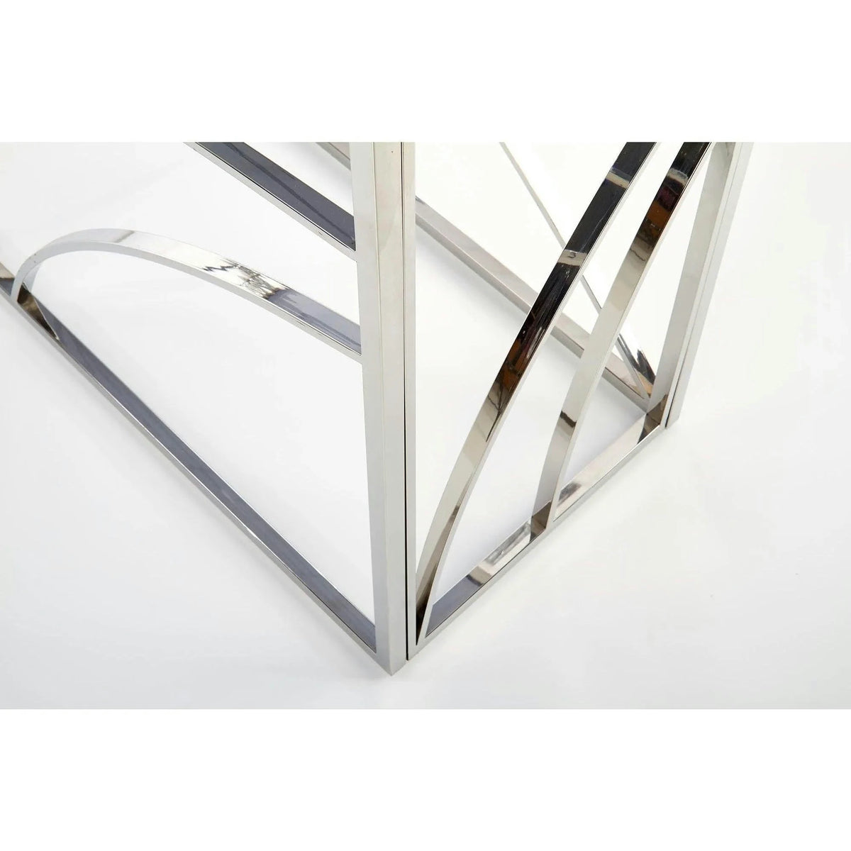 Consola KN5, negru fumuriu/crom, sticla securizata/otel, 120x40x78 cm