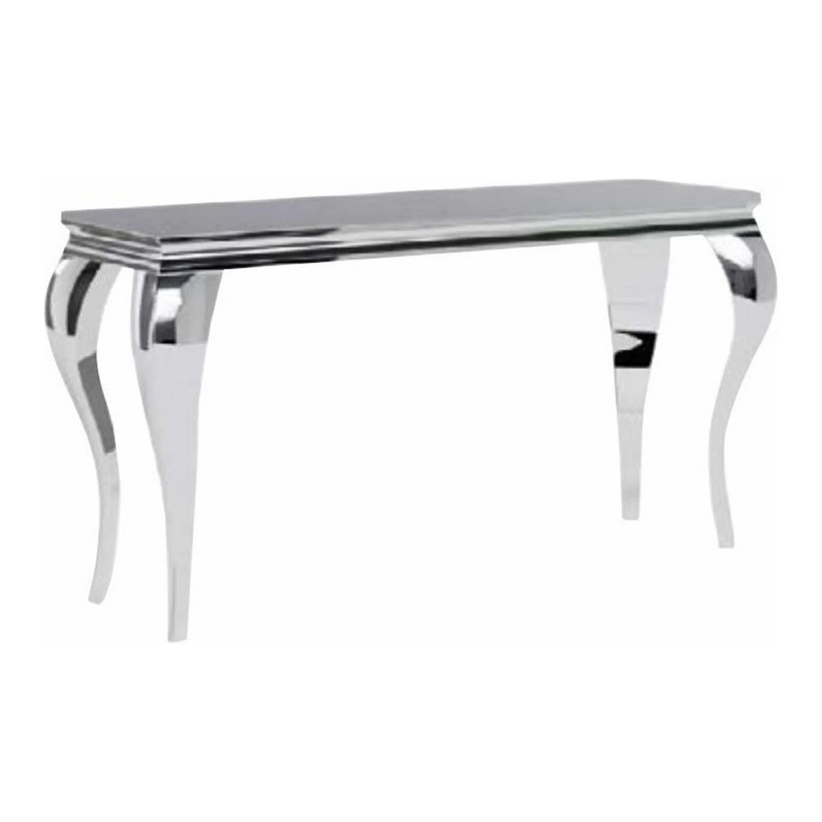 Consola PRINCE C, negru/crom, sticla securizata/metal, 120x40x78 cm