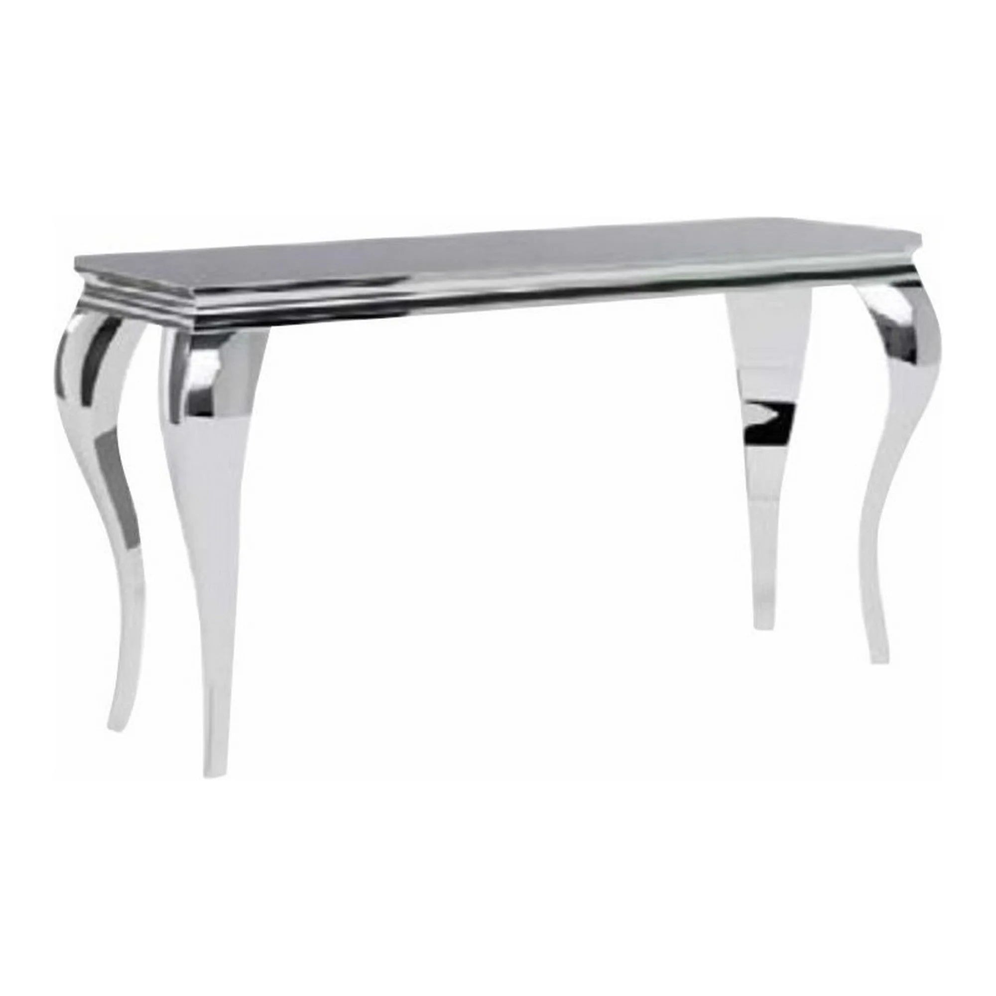 Consola PRINCE C, negru/crom, sticla securizata/metal, 120x40x78 cm