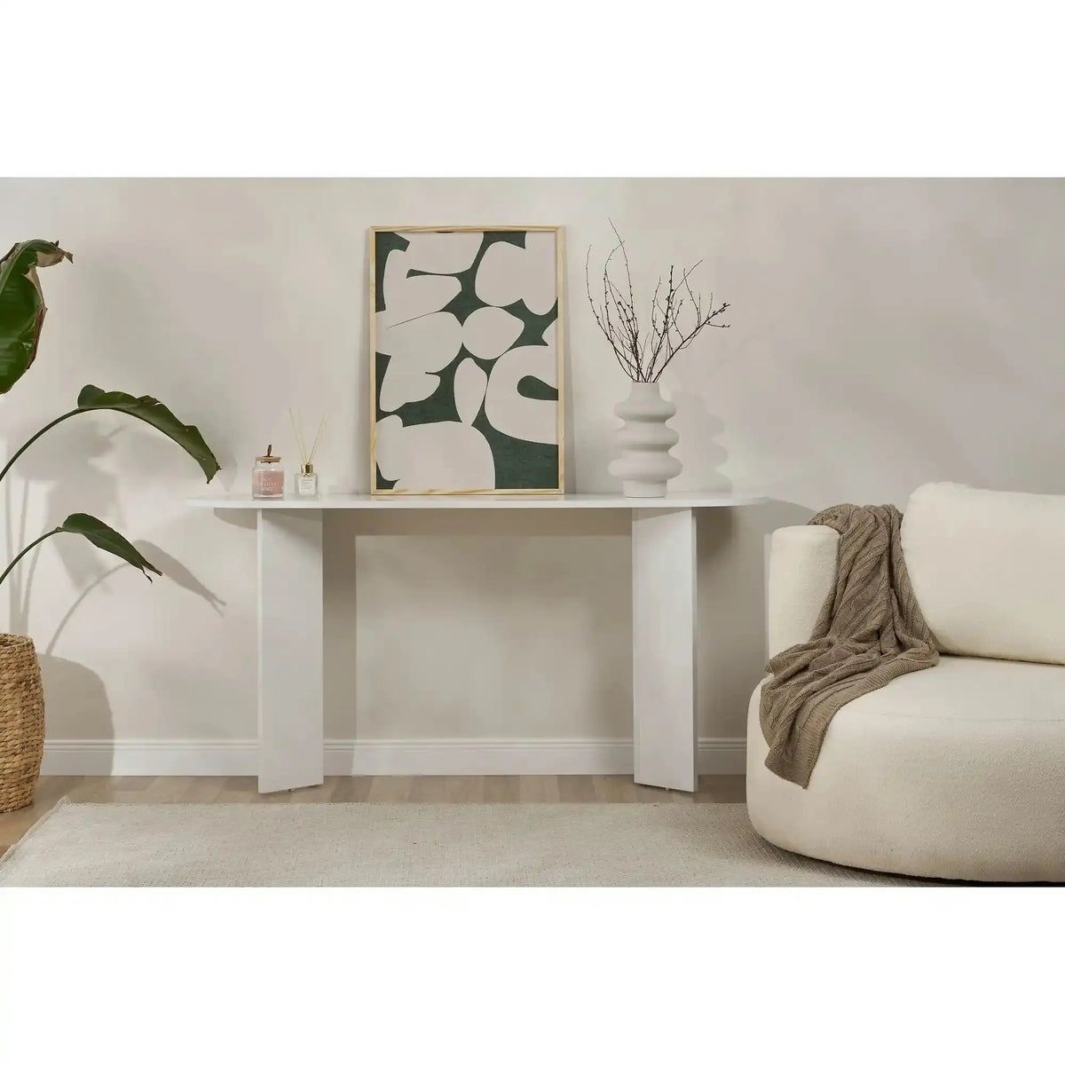 Consola SIRA, alb, PAL, 150x35x75 cm