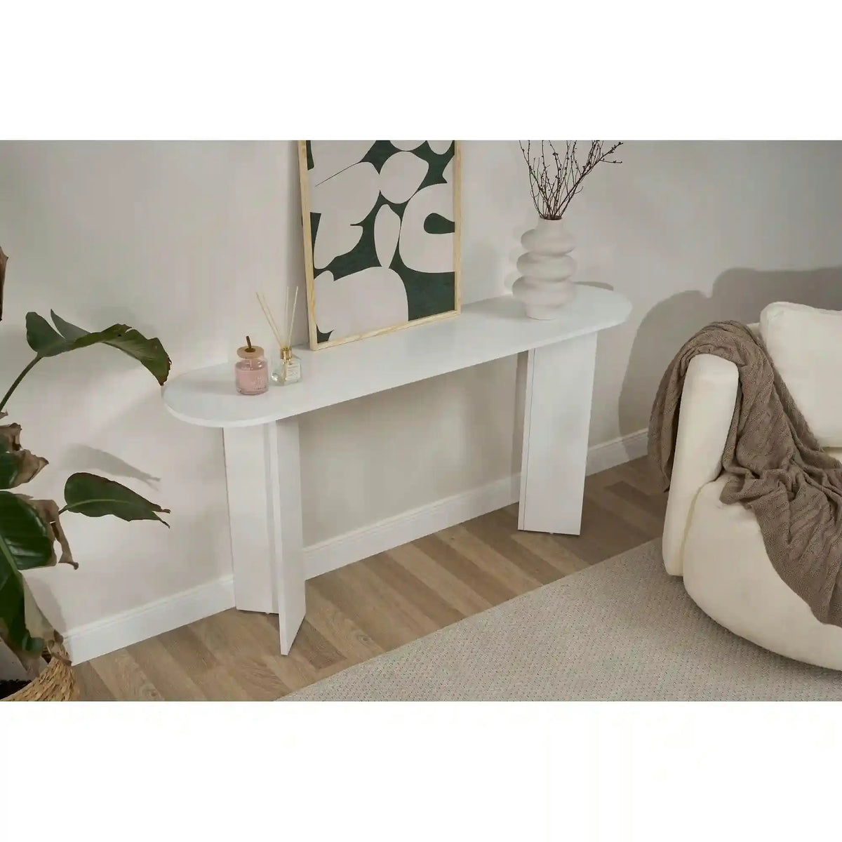 Consola SIRA, alb, PAL, 150x35x75 cm