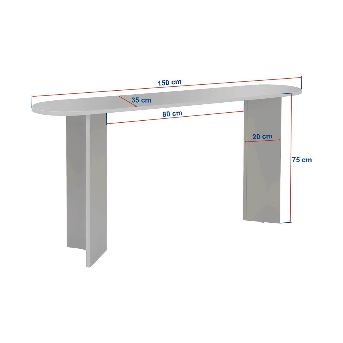 Consola SIRA, travertin/nuc, PAL melaminat, 150x35x75 cm