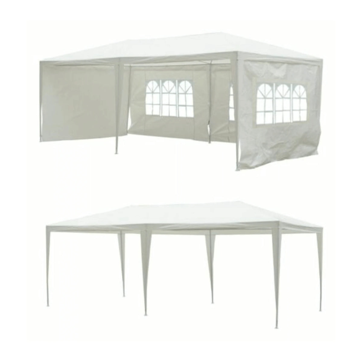 Cort gradina TENKO TYP 2, alb, polietilena/otel, 300x600x245 cm