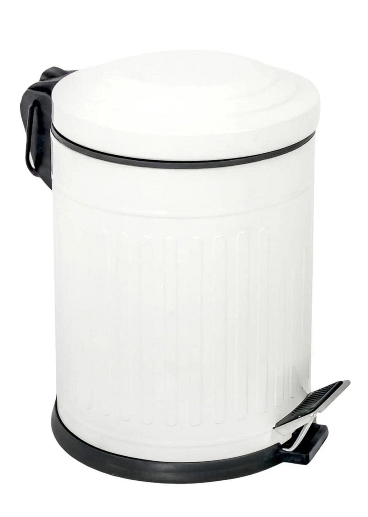 Cos de gunoi D90, alb/negru, metal, 16L