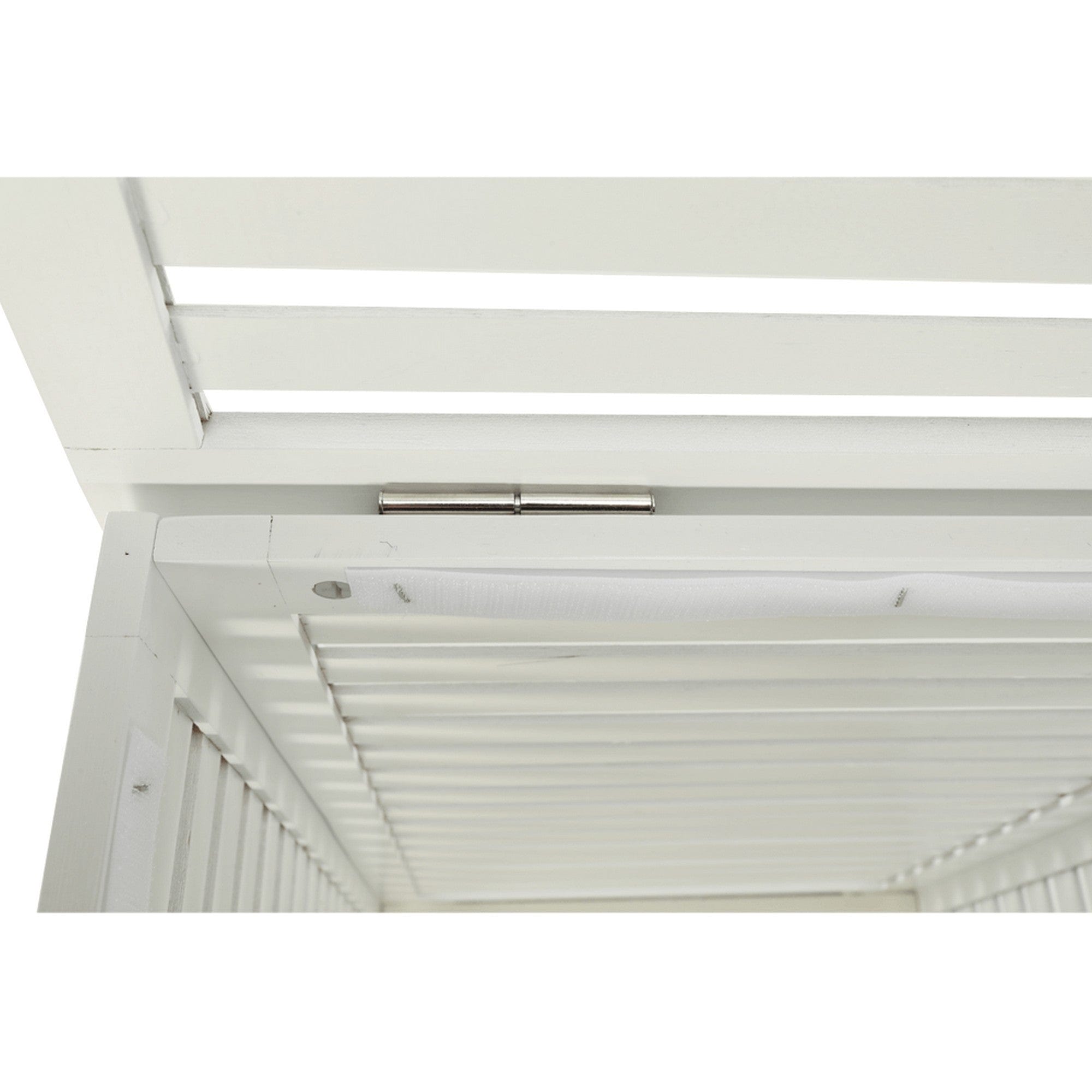 Cos de rufe BASKET, alb, bambus/material textil, 40x40x58 cm