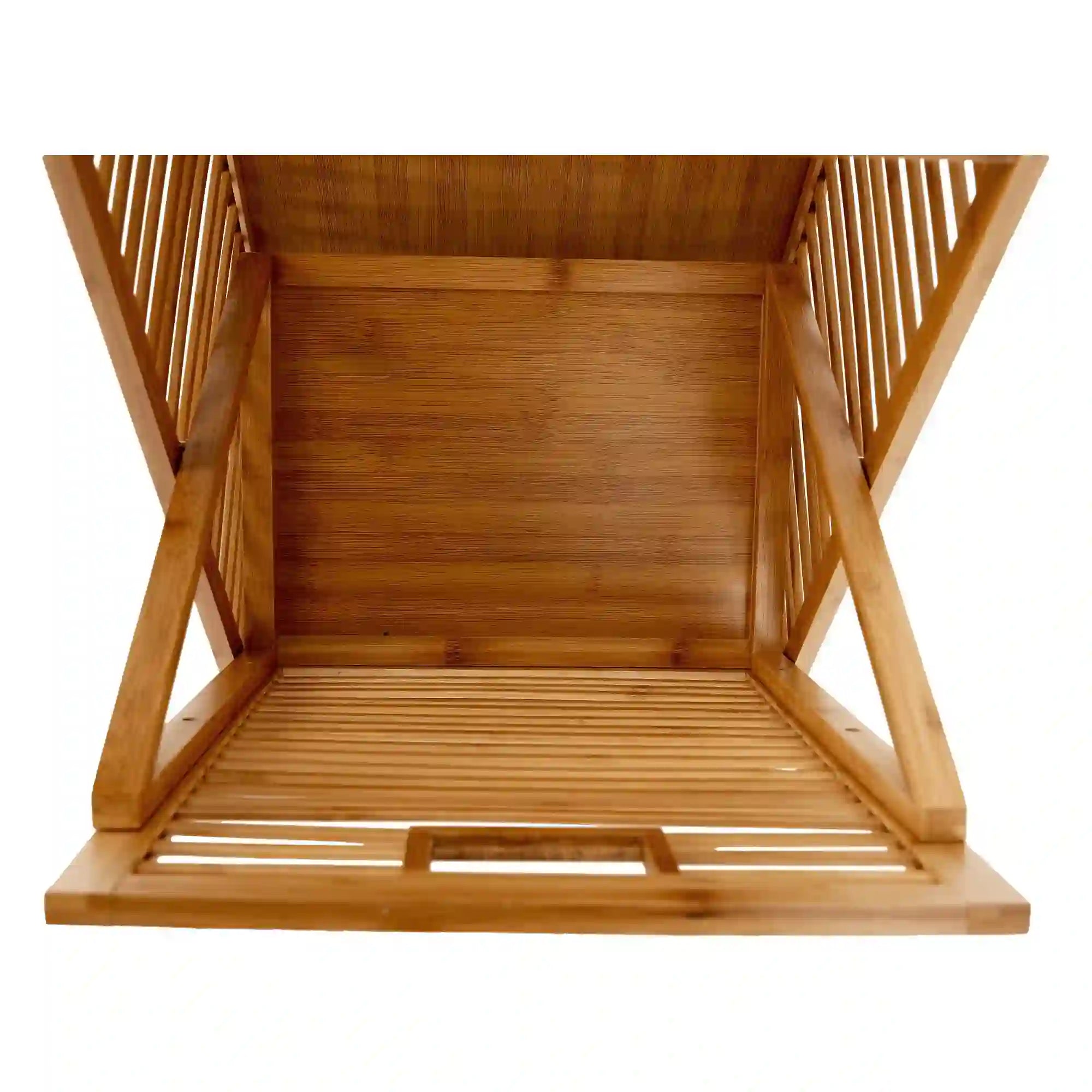 Cos de rufe KERI NEW, stejar auriu, bambus/material textil, 40x30x95 cm