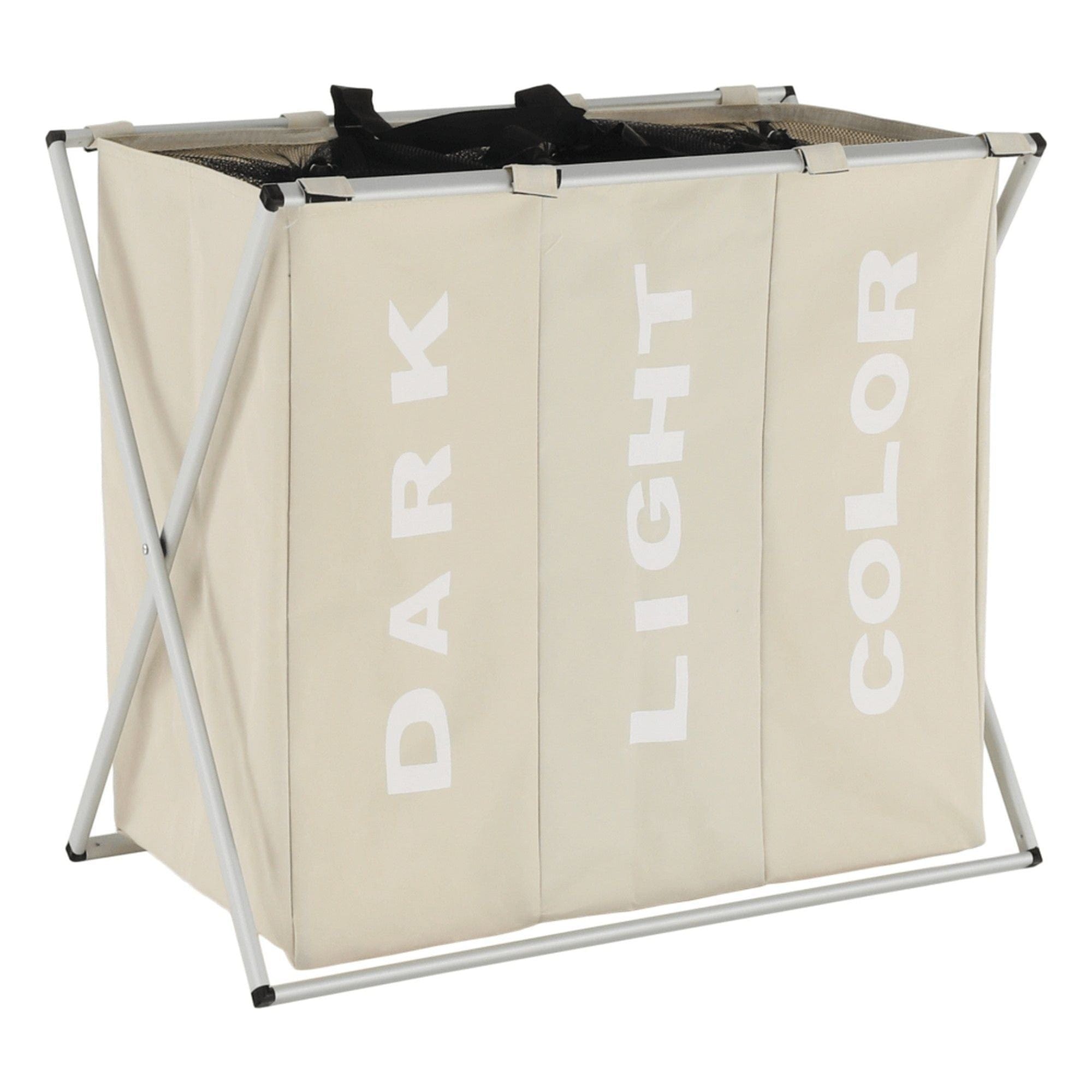 Cos de rufe LAUNDRY NEW TYP 3, bej, panza/metal, 62x35x60 cm