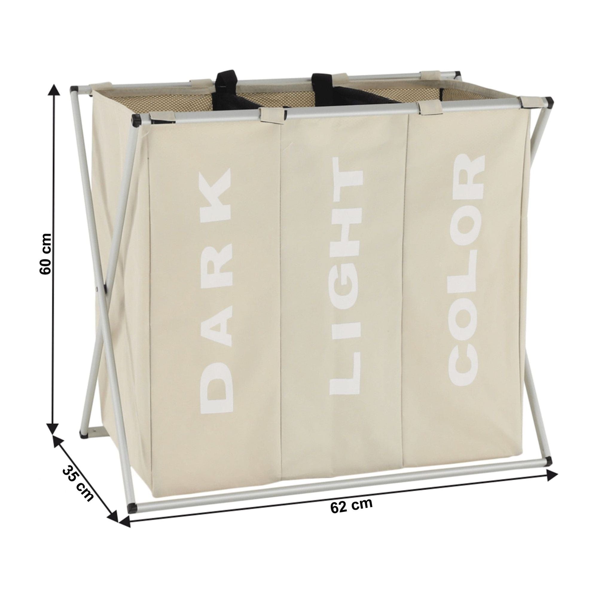 Cos de rufe LAUNDRY NEW TYP 3, bej, panza/metal, 62x35x60 cm