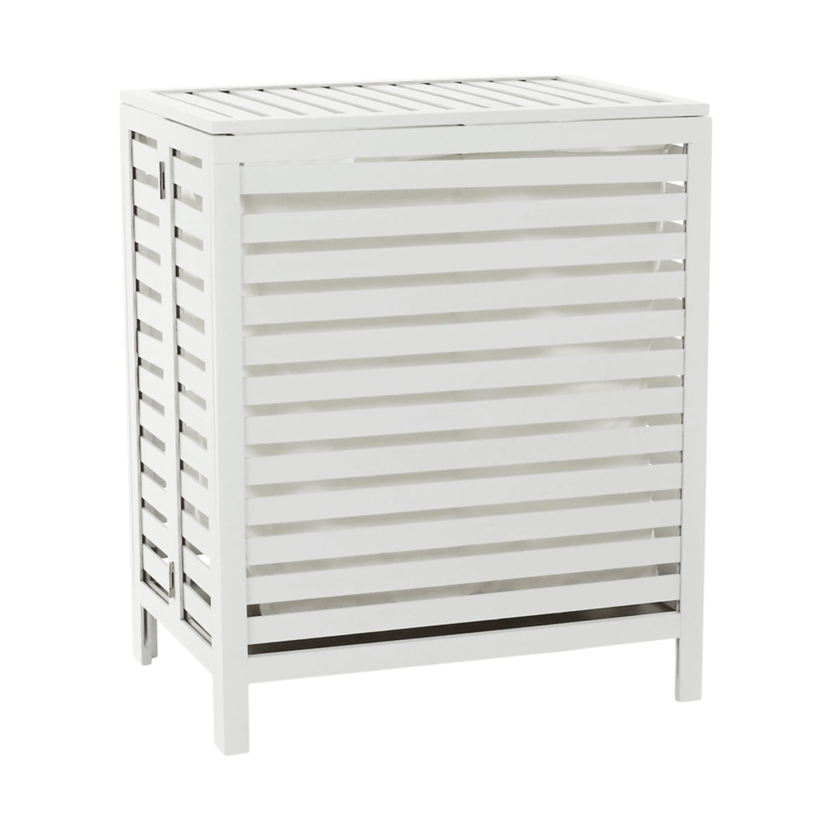 Cos de rufe MENORK, alb, bambus/material textil, 50x35x60 cm