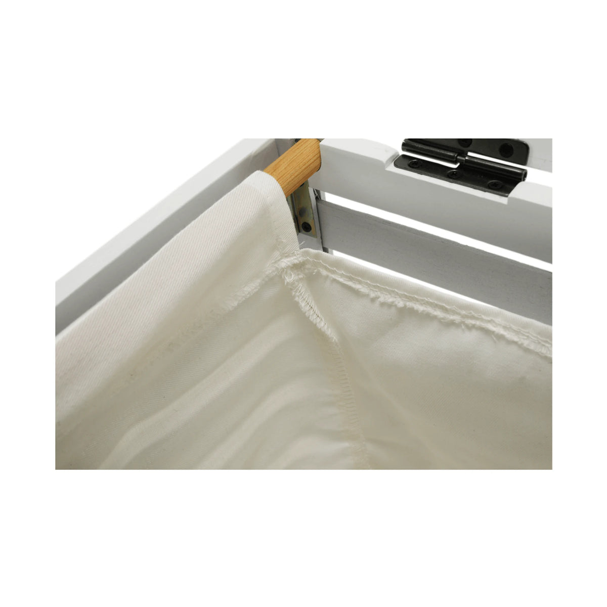 Cos de rufe MENORK, alb, bambus/material textil, 50x35x60 cm