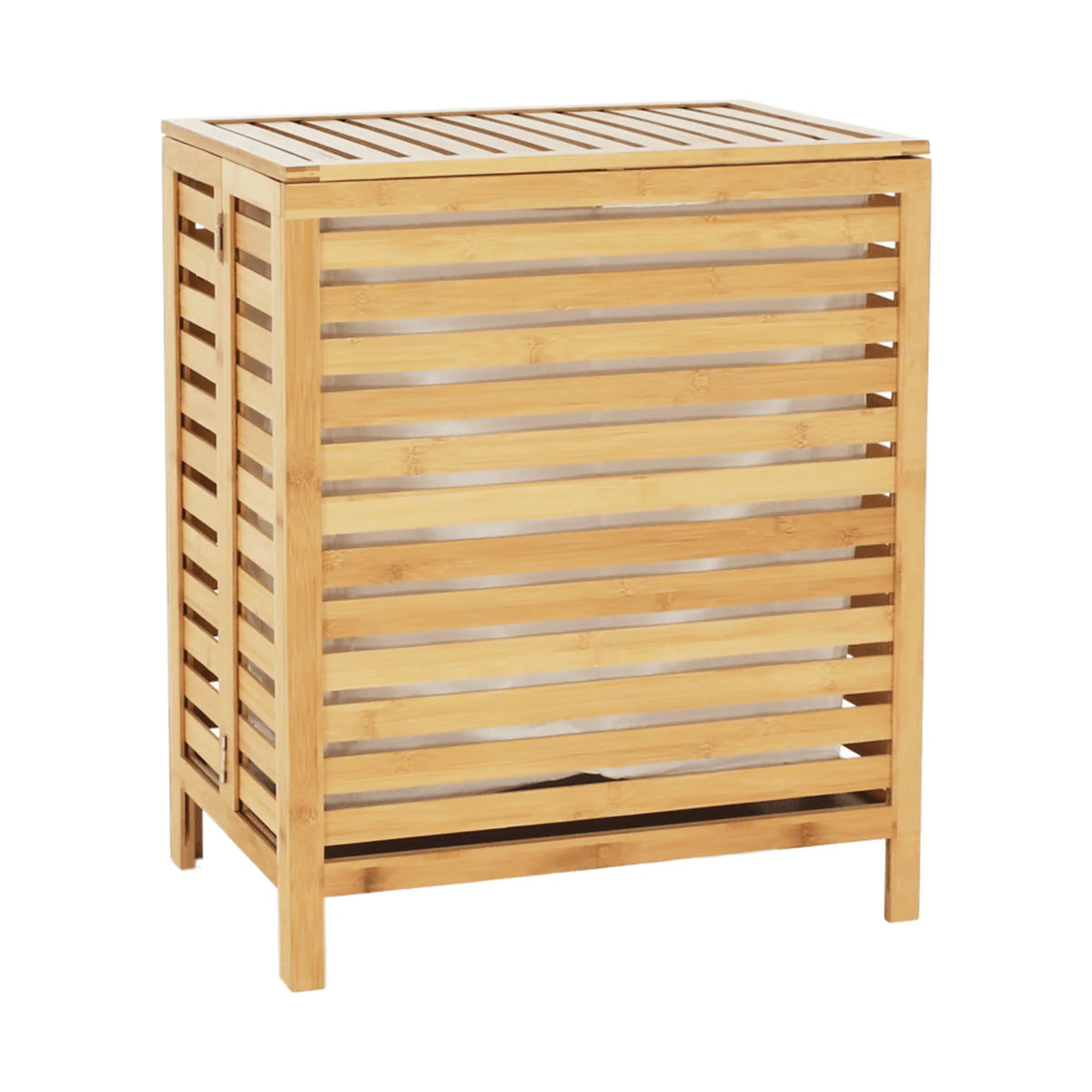 Cos de rufe MENORK, stejar, bambus/material textil, 50x35x60 cm